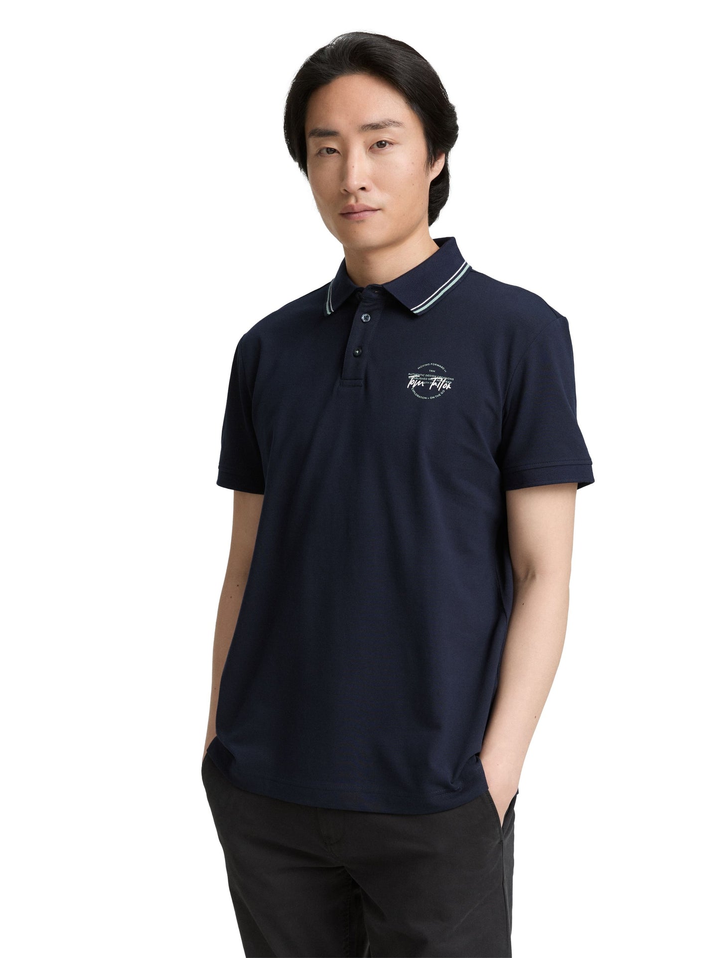 Tom Tailor Herren Piqué Poloshirt blau