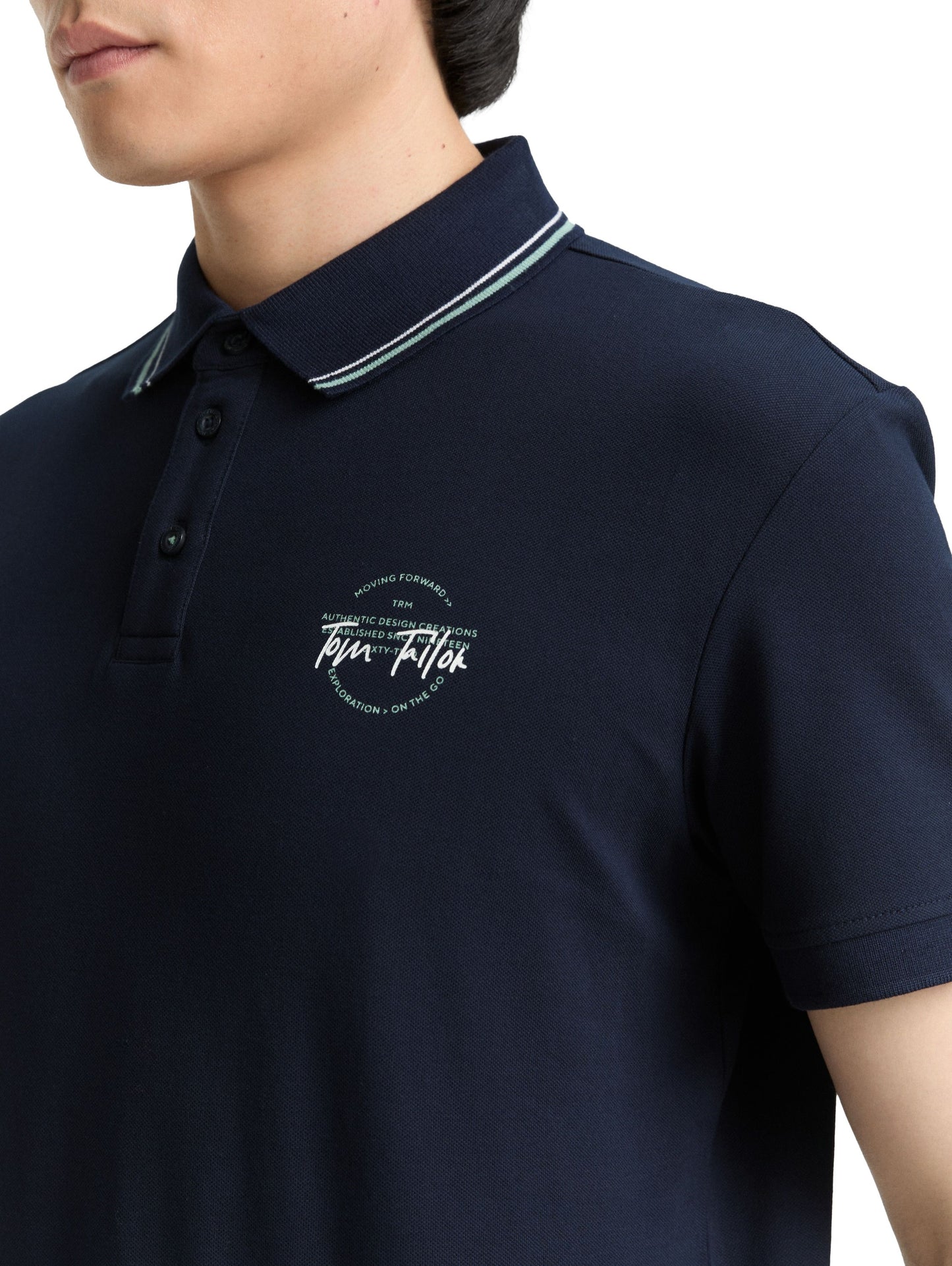 Tom Tailor Herren Piqué Poloshirt blau