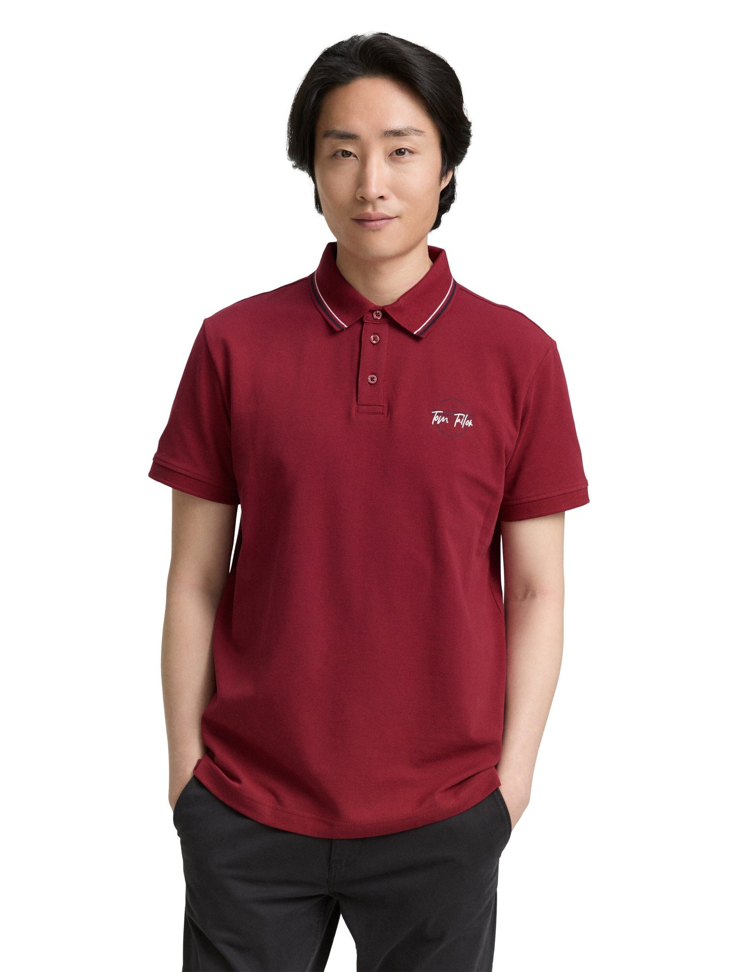 Tom Tailor Herren Piqué Poloshirt rot