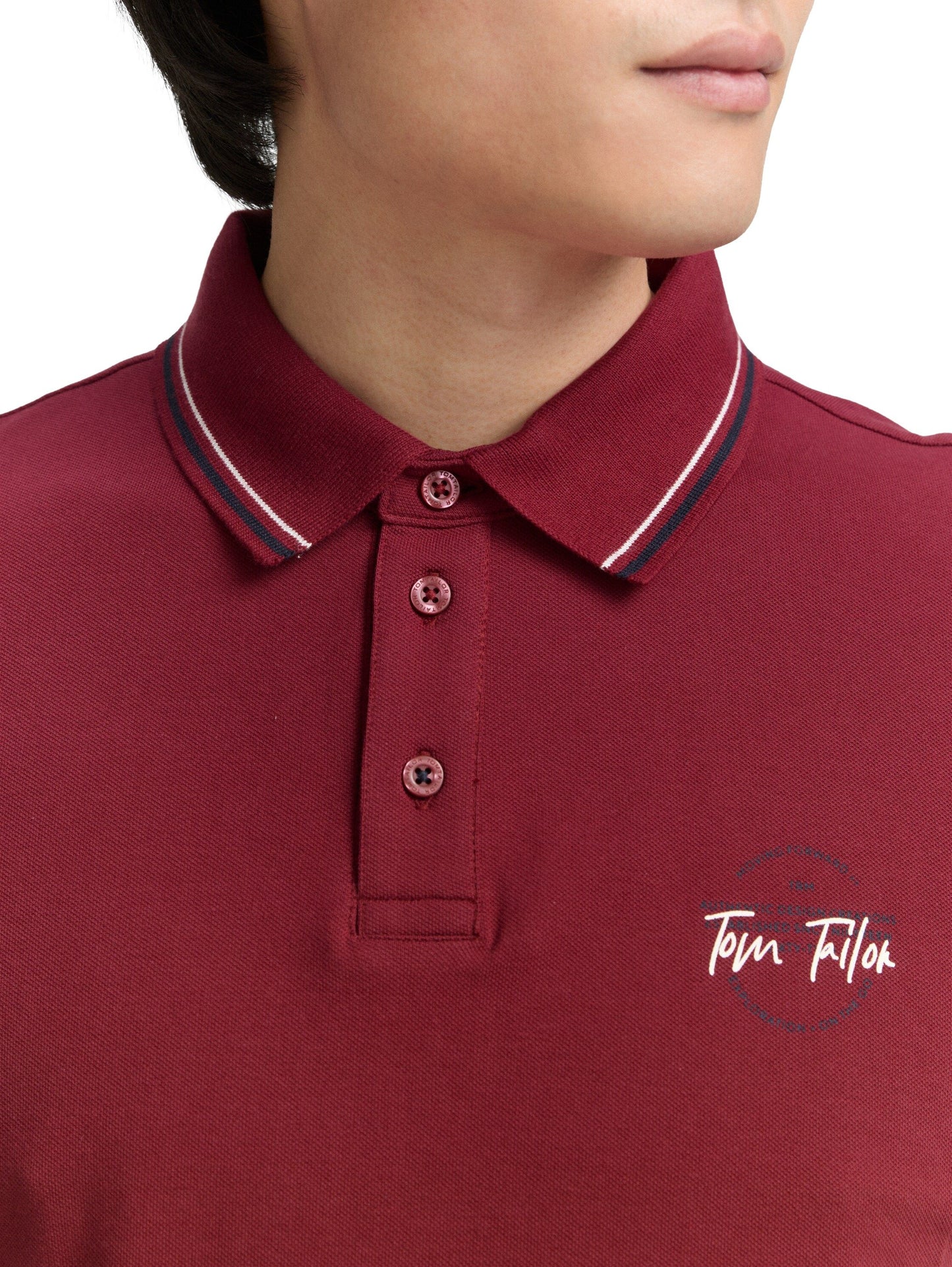Tom Tailor Herren Piqué Poloshirt rot