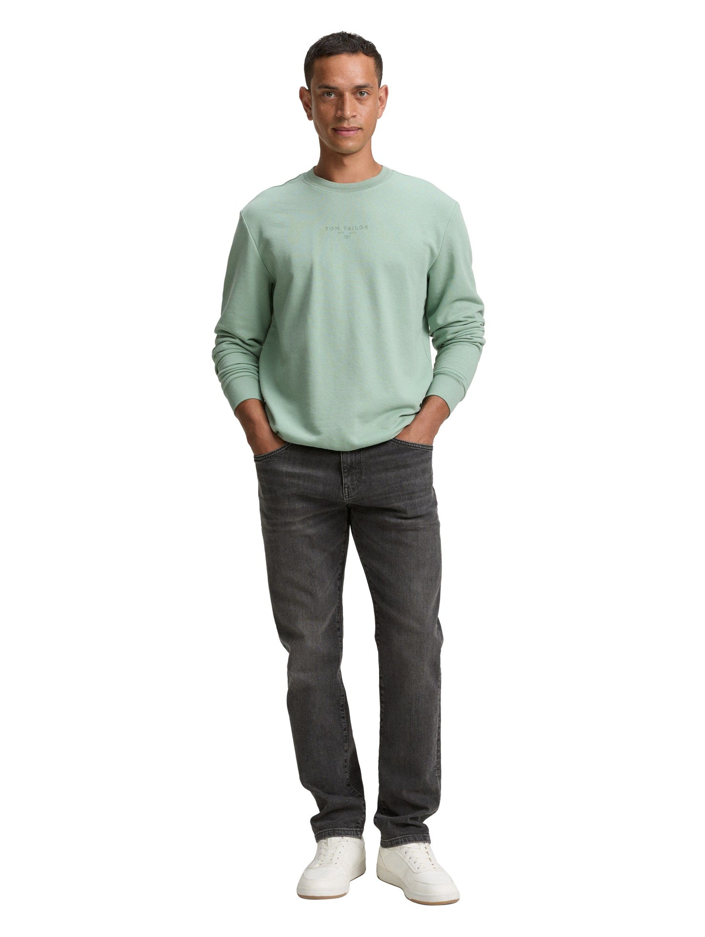 Tom Tailor Herren Crewneck Sweatshirt grün