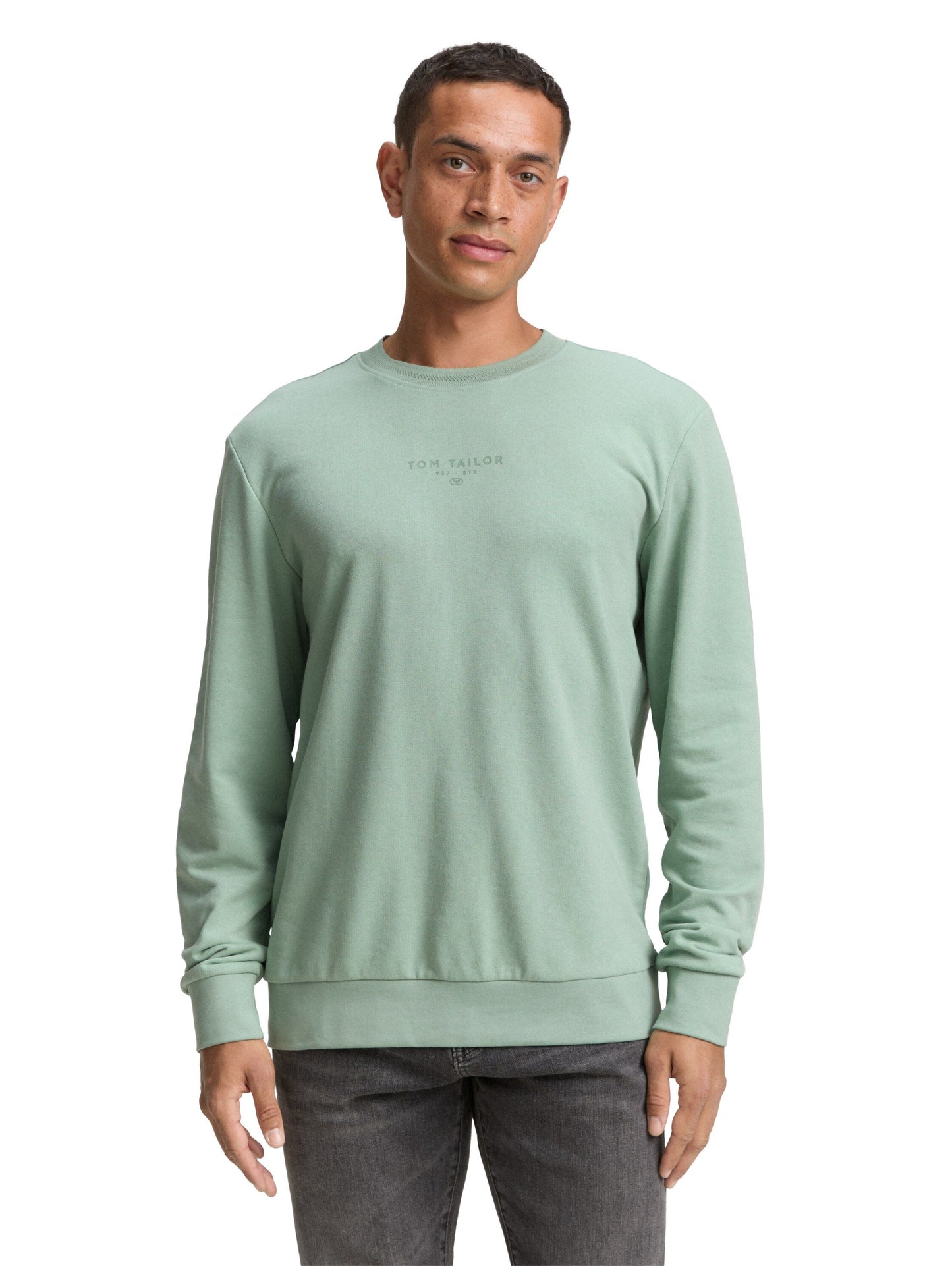 Tom Tailor Herren Crewneck Sweatshirt grün