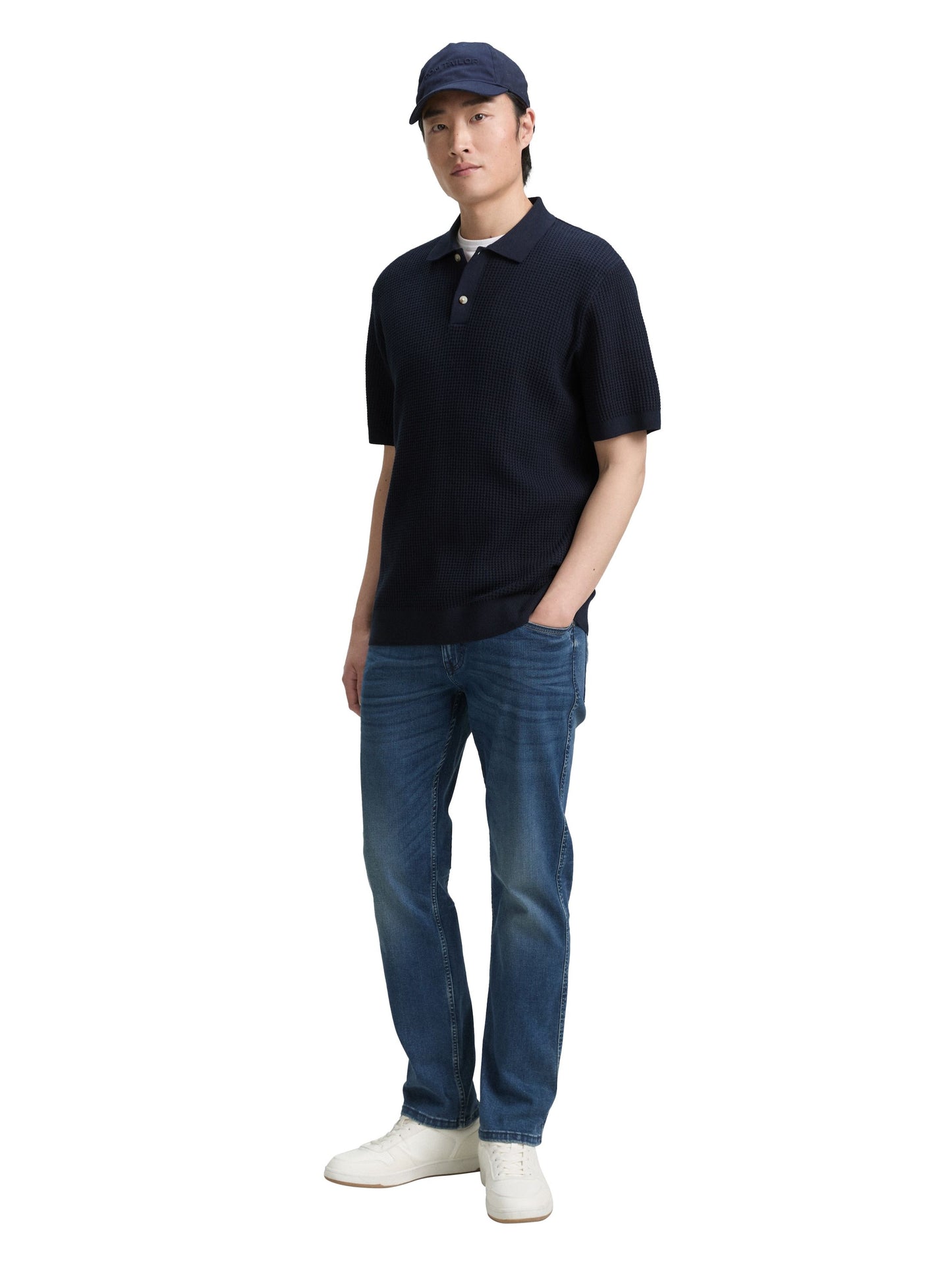 Tom Tailor Herren Polokragenpullover blau