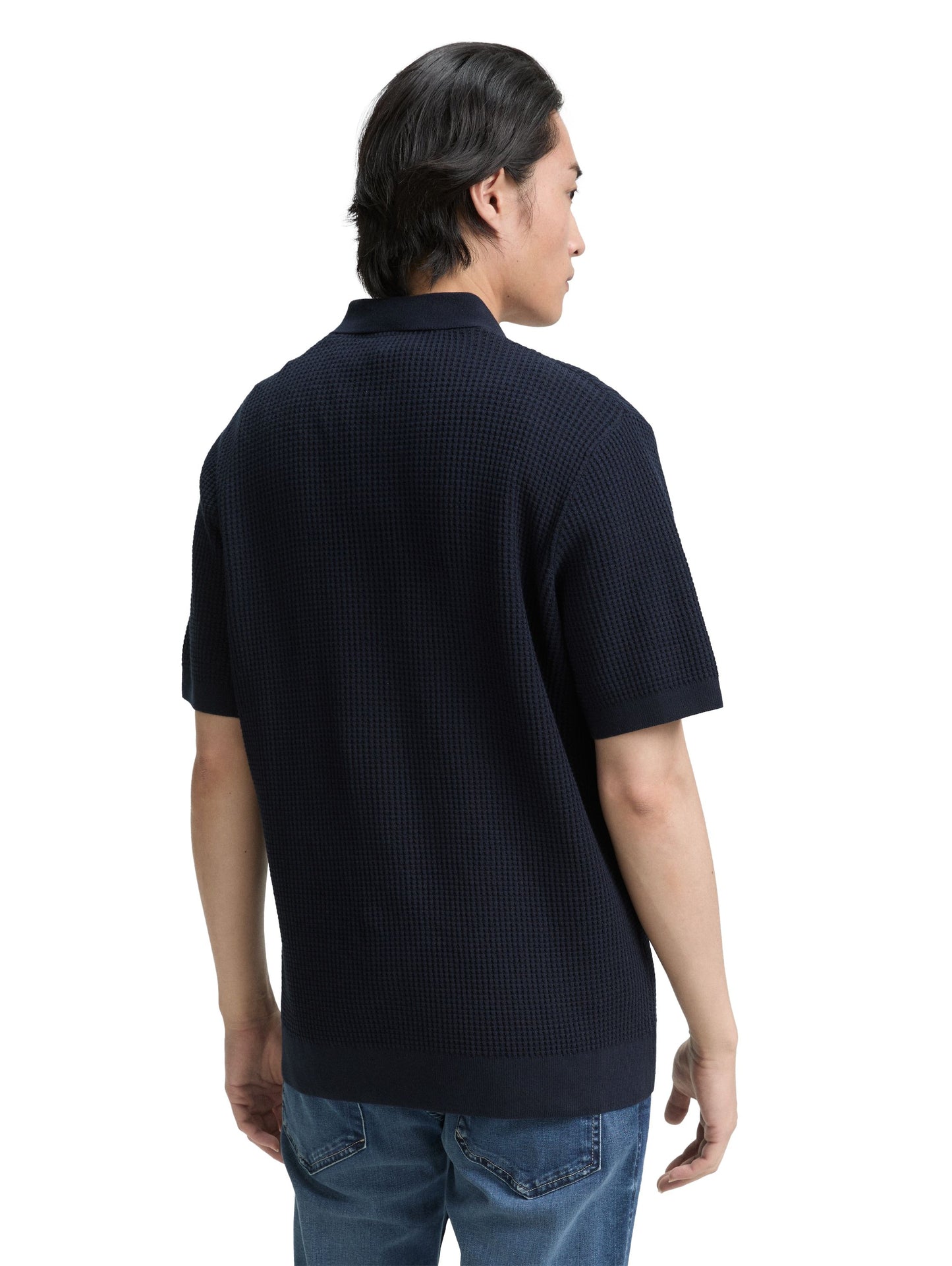 Tom Tailor Herren Polokragenpullover blau