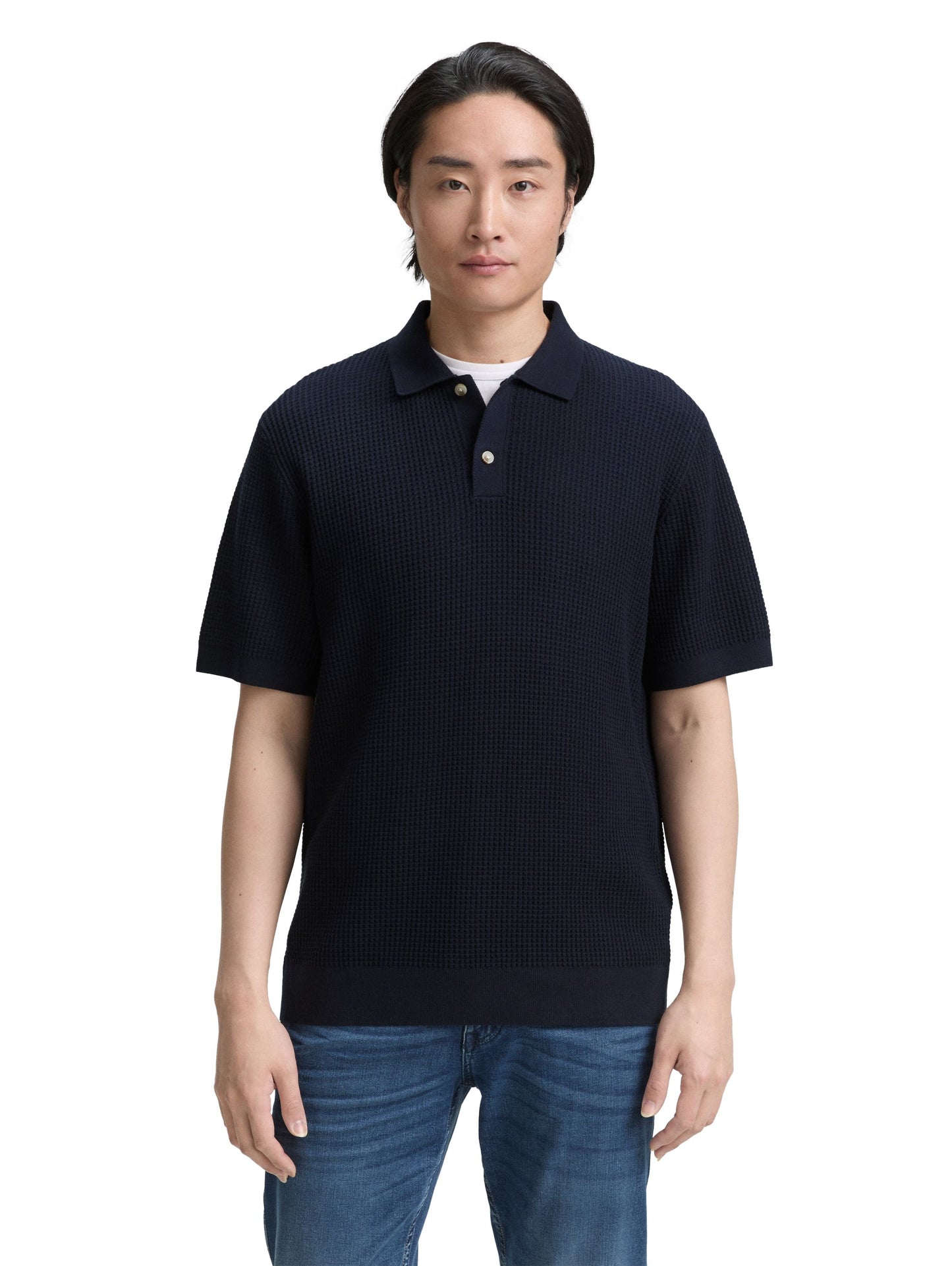 Tom Tailor Herren Polokragenpullover blau