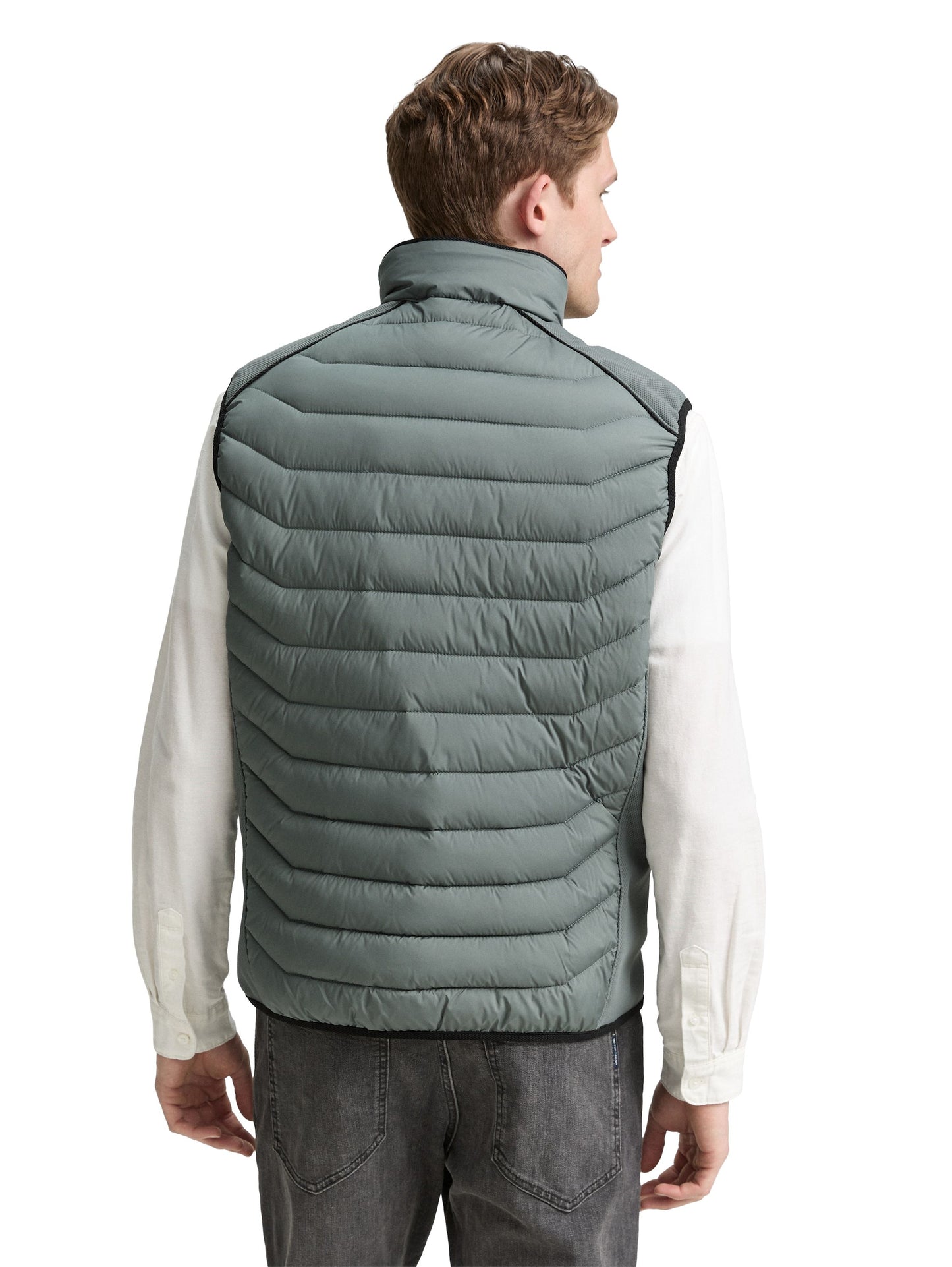 Tom Tailor Herren Hybrid Steppweste grün