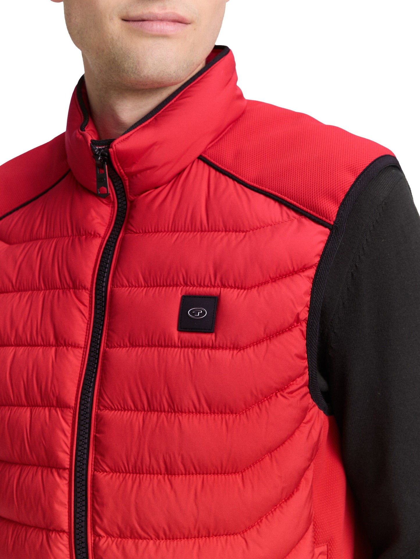 Tom Tailor Herren Hybrid Steppweste rot