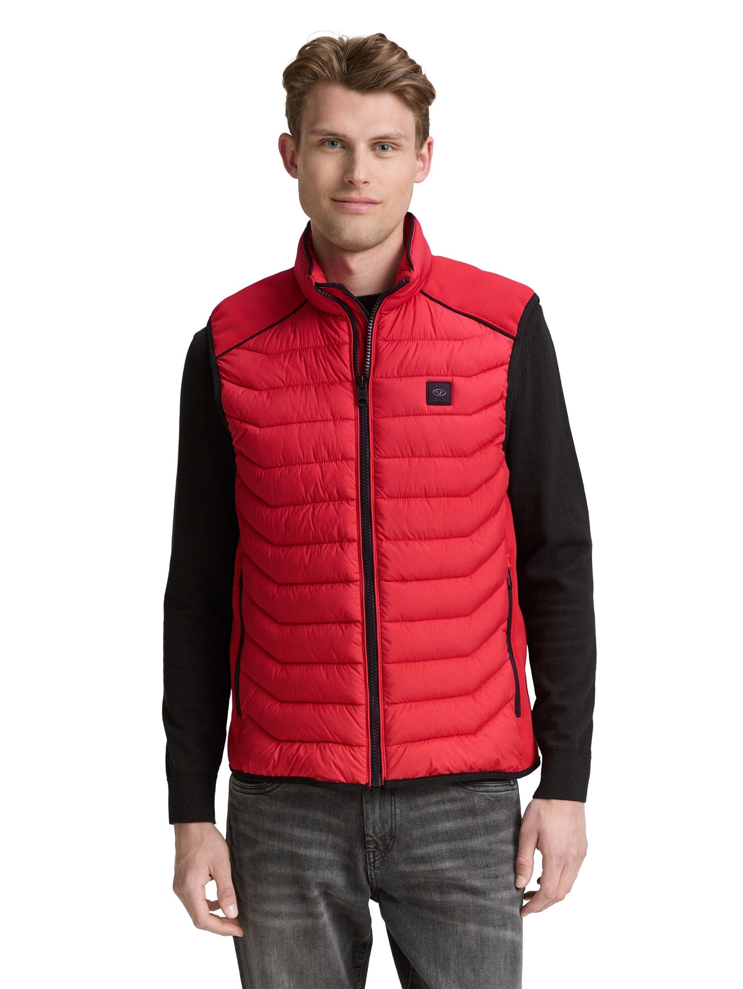 Tom Tailor Herren Hybrid Steppweste rot