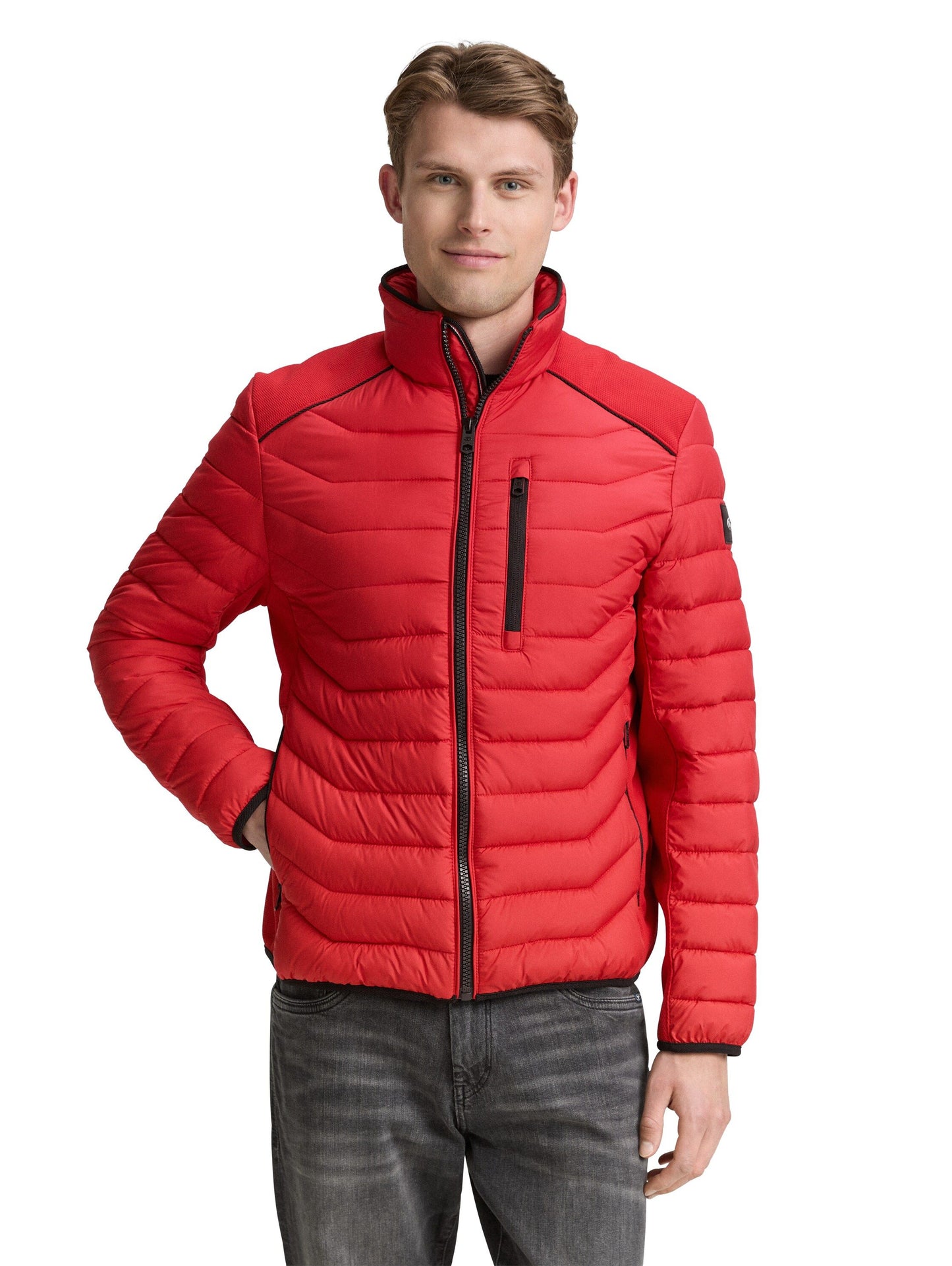 Tom Tailor Herren Hybrid Steppjacke rot