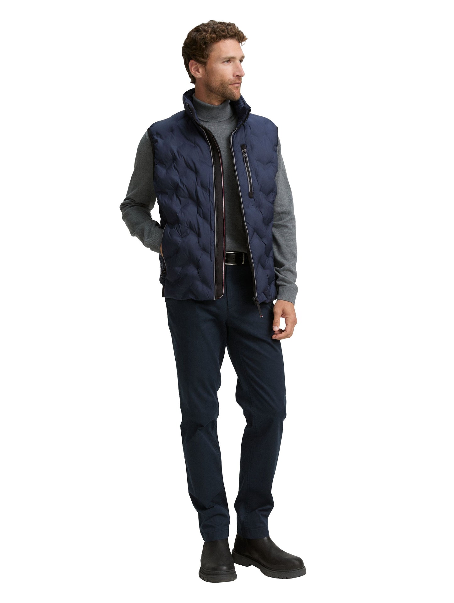 Tom Tailor Herren Hybrid Lightweight Steppweste blau