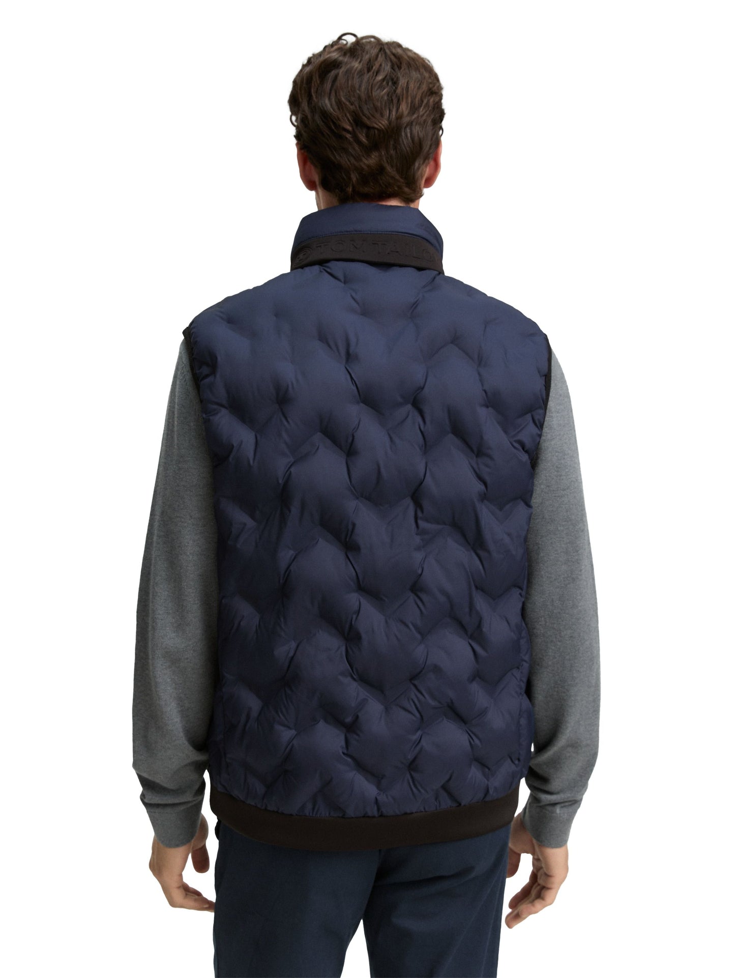 Tom Tailor Herren Hybrid Lightweight Steppweste blau