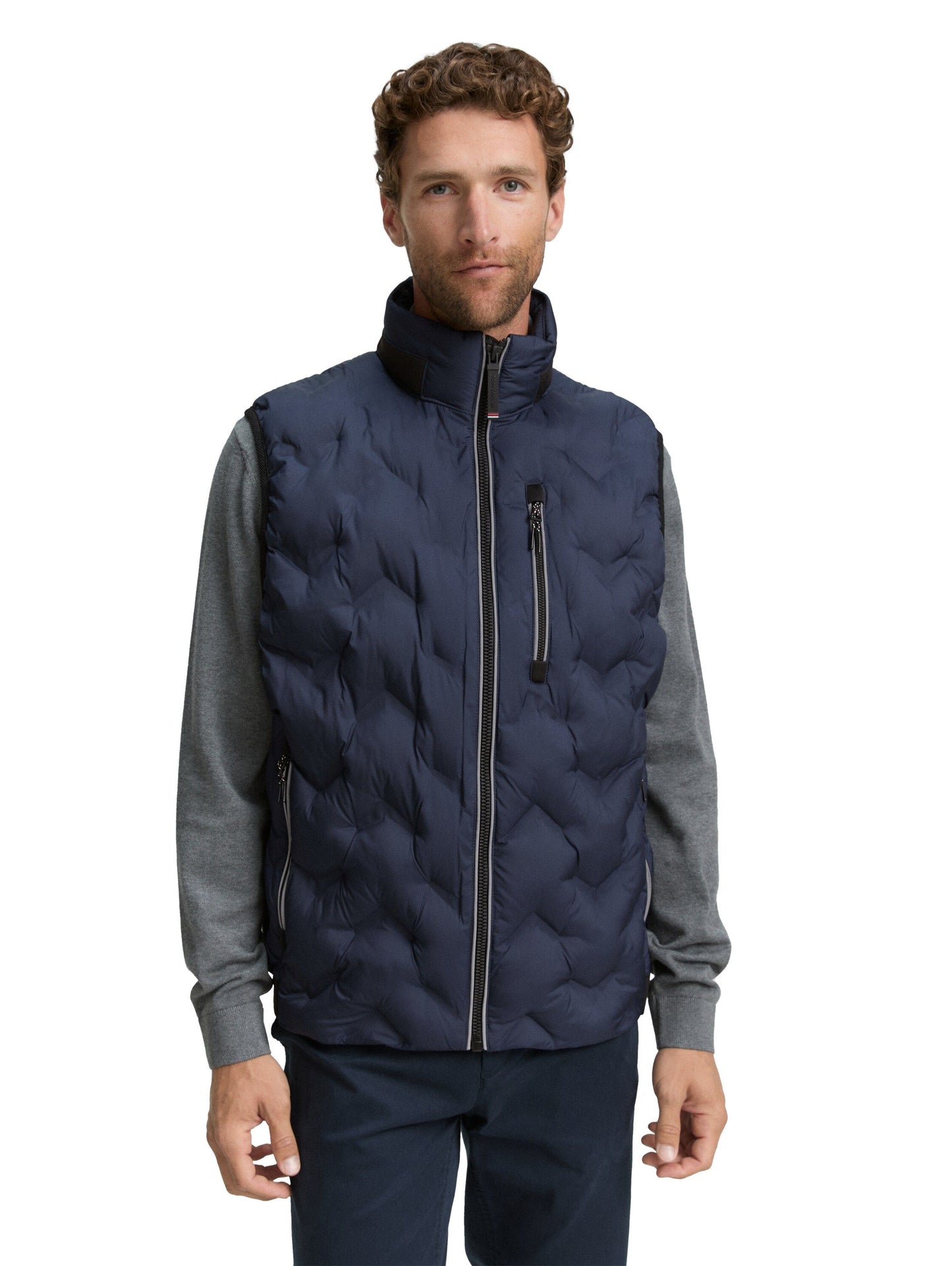 Tom Tailor Herren Hybrid Lightweight Steppweste blau