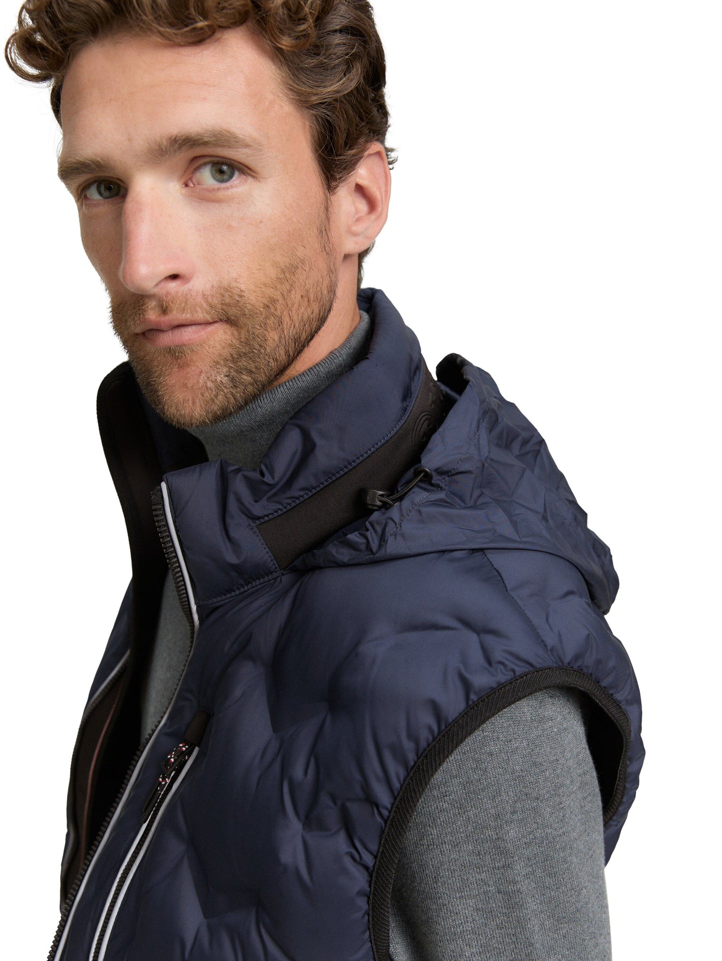 Tom Tailor Herren Hybrid Lightweight Steppweste blau