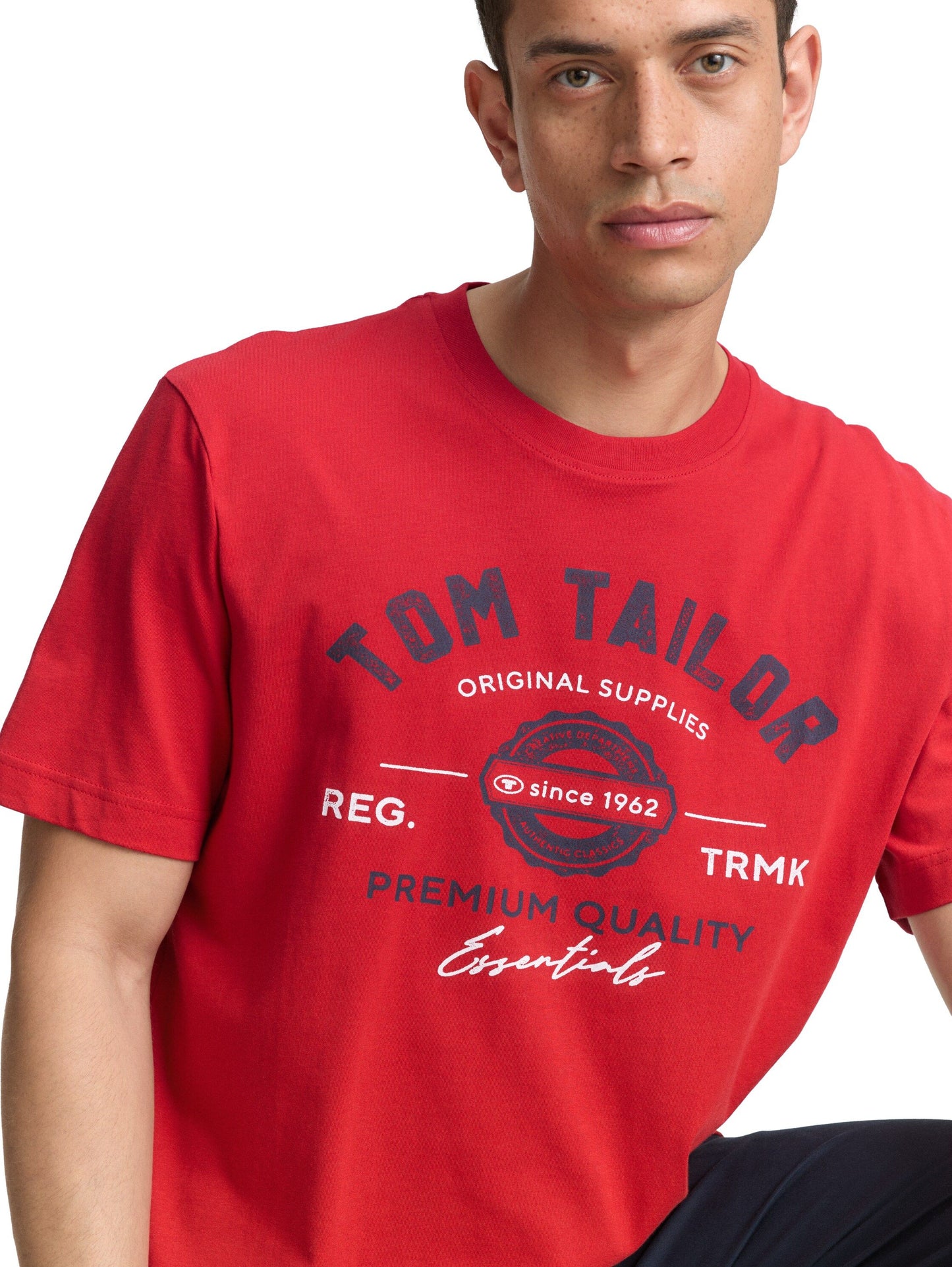 Tom Tailor Herren T-Shirt mit Logo-Print rot