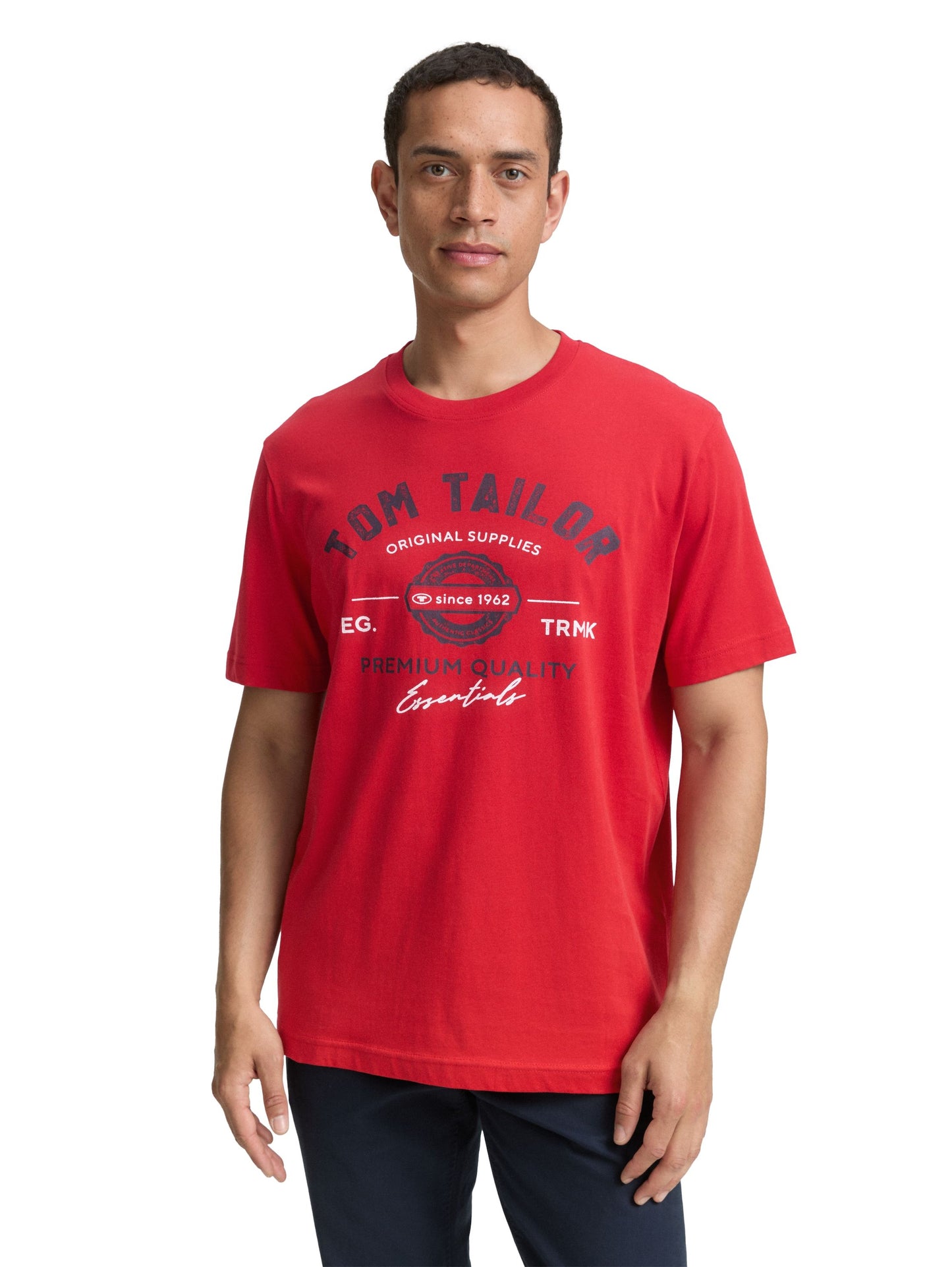 Tom Tailor Herren T-Shirt mit Logo-Print rot
