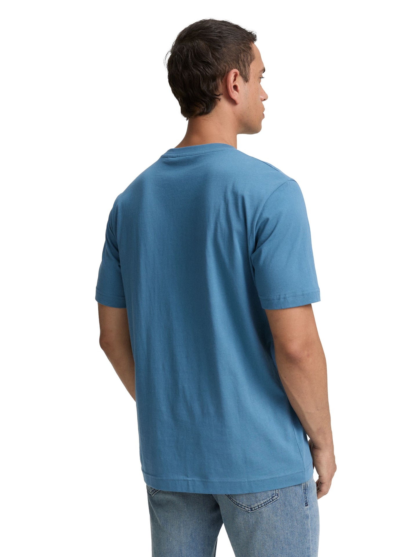 Tom Tailor Herren T-Shirt mit Logo-Print blau