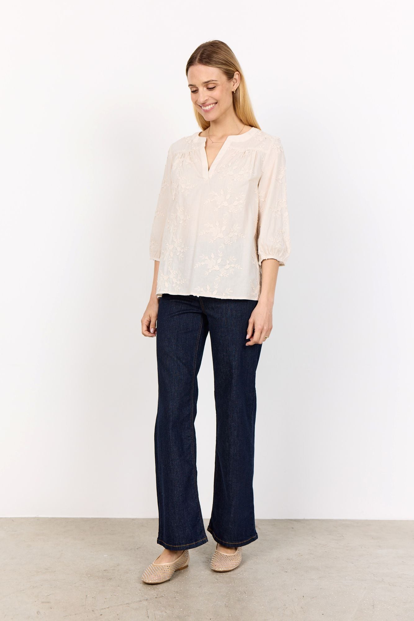Soyaconcept Damen Bluse SC-SILVA 1 beige