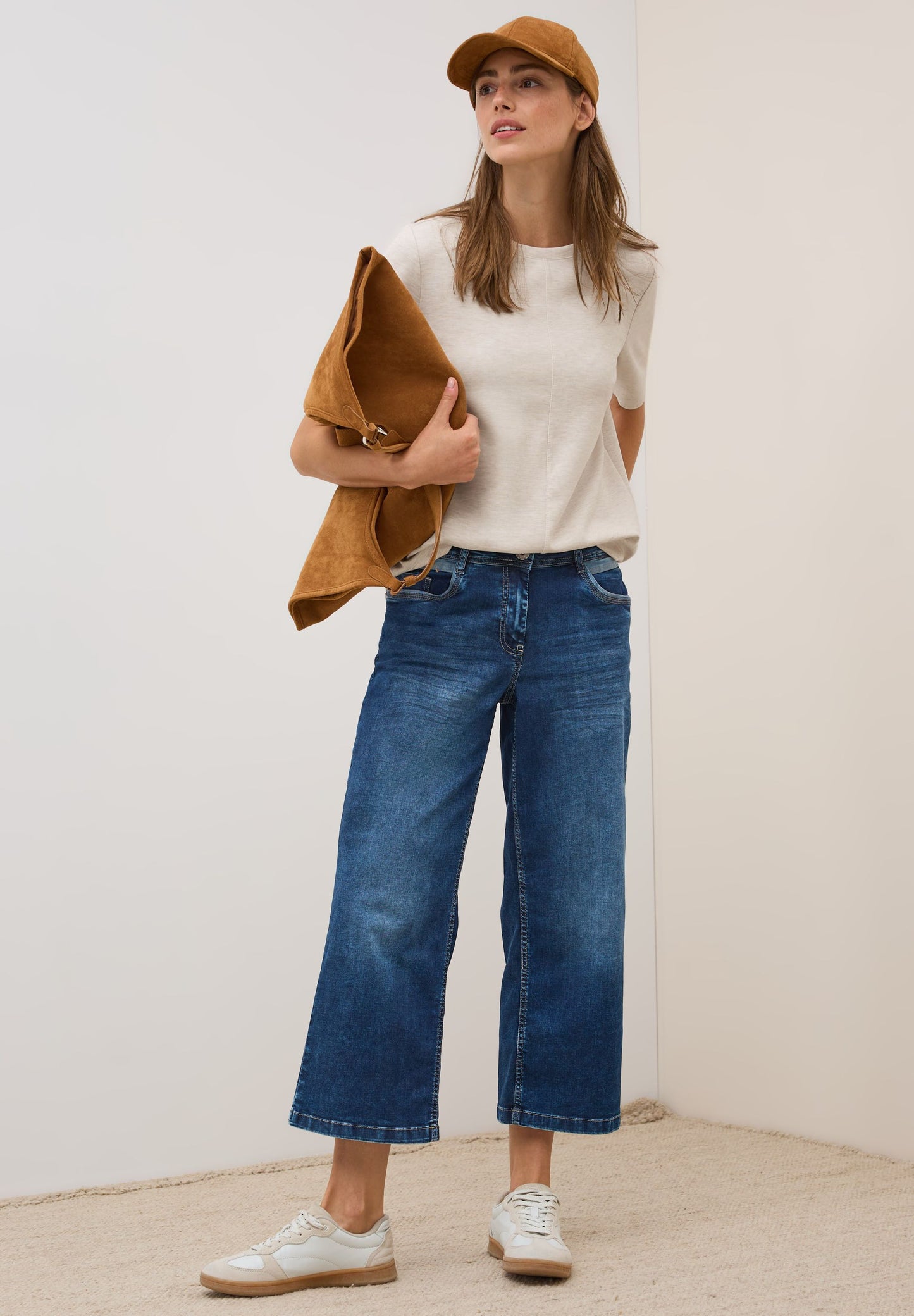 Cecil Damen Kurzarmsweatshirt beige