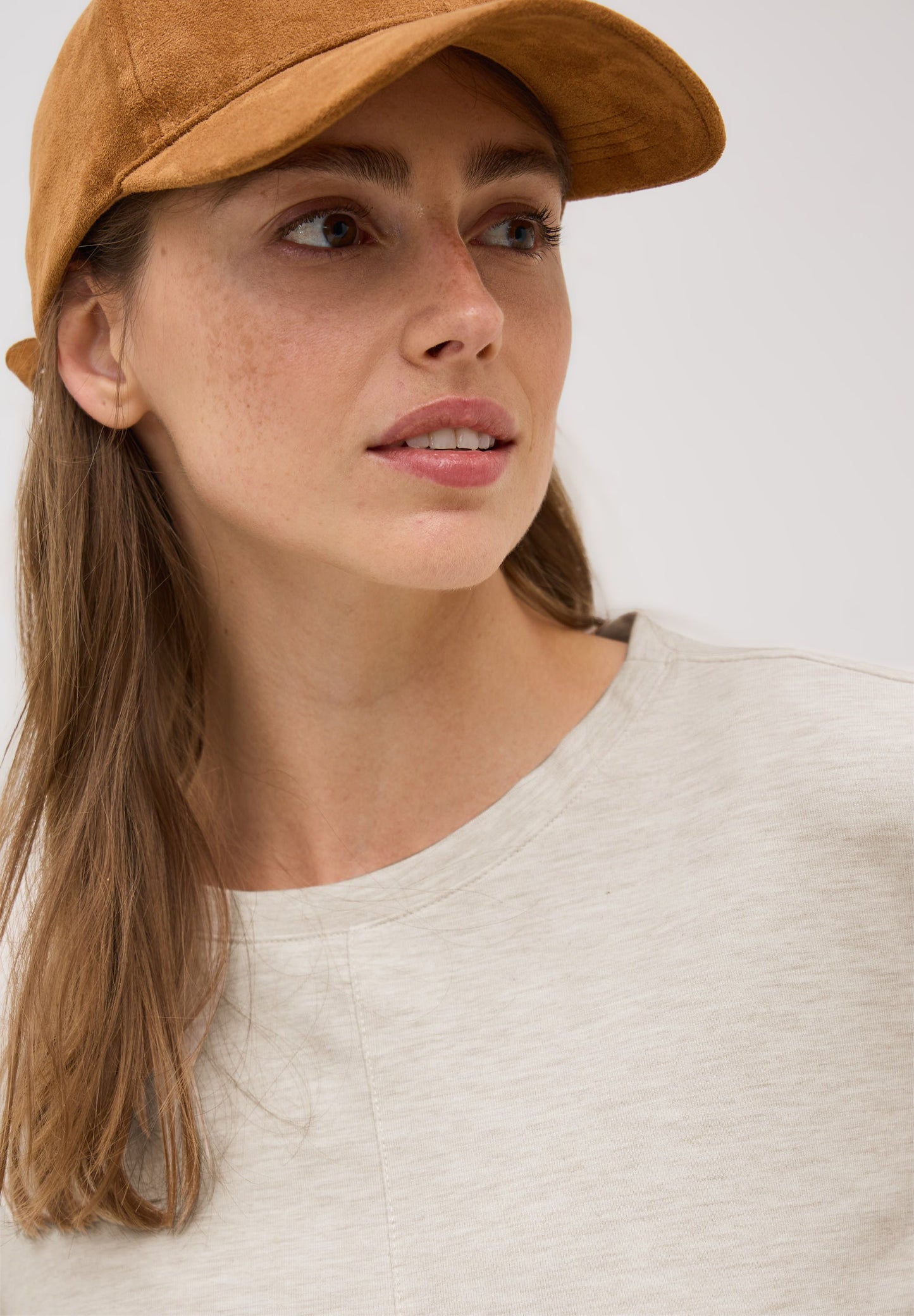 Cecil Damen Kurzarmsweatshirt beige