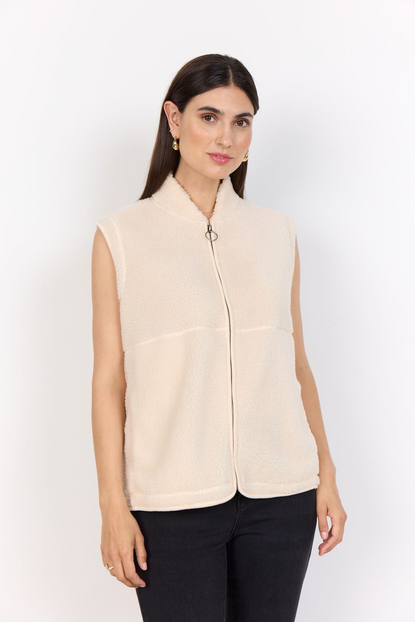 Soyaconcept Damen Teddyweste SC-ONYX 3 beige