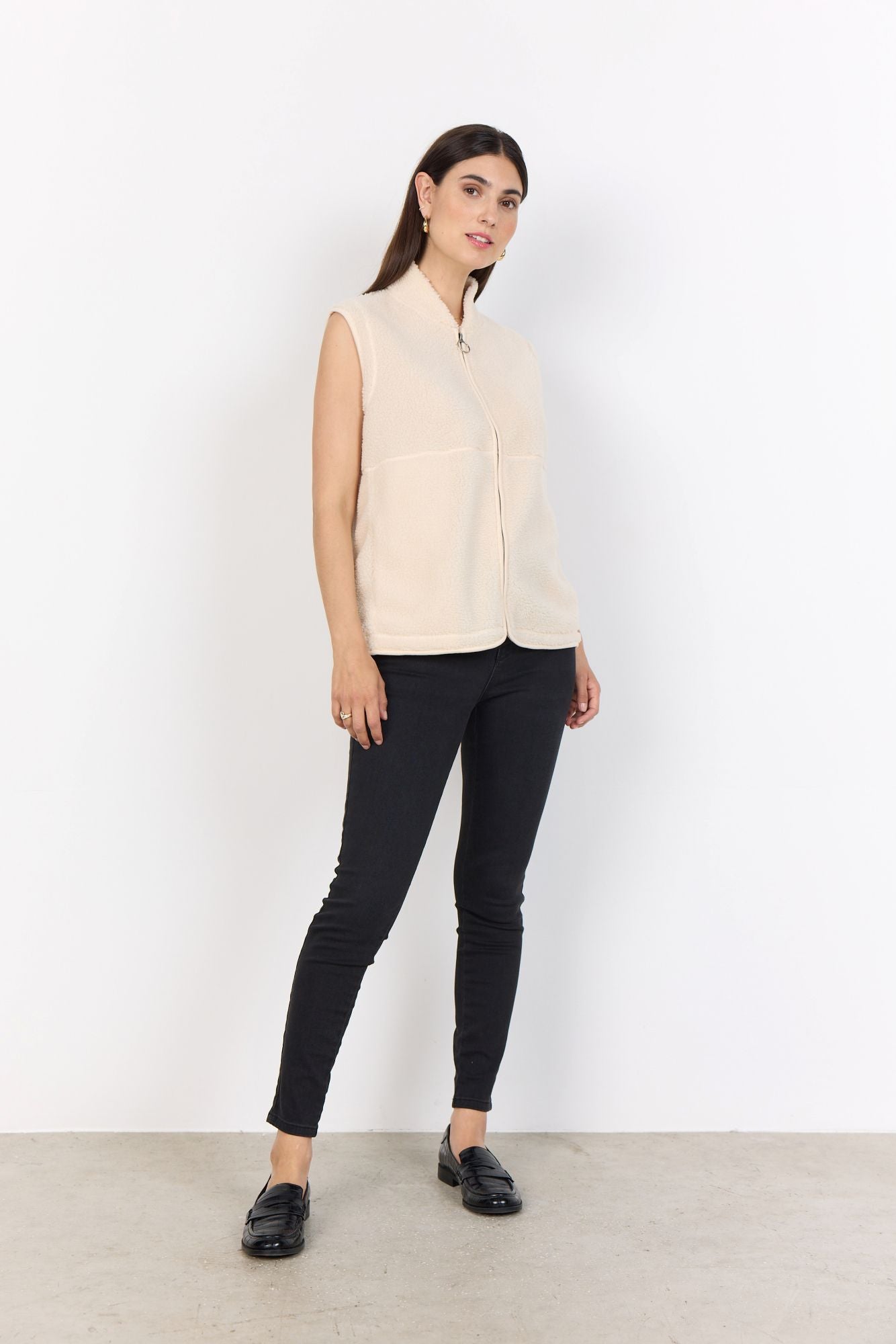 Soyaconcept Damen Teddyweste SC-ONYX 3 beige