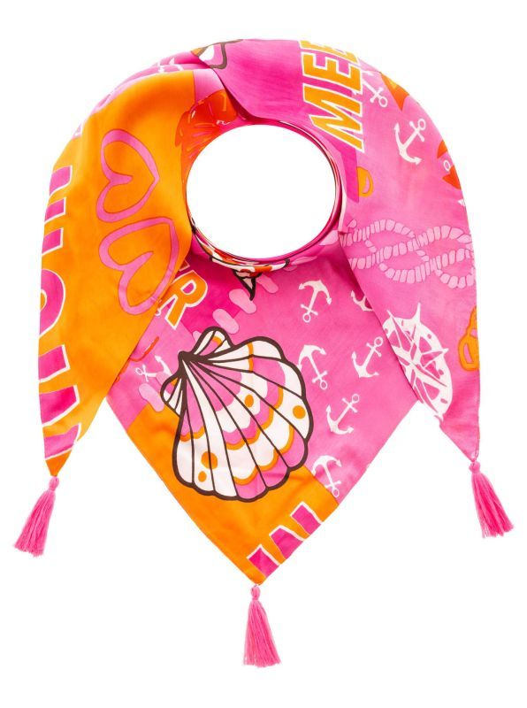 Zwillingsherz Damen Dreieckstuch "Meer Anker Mix" pink