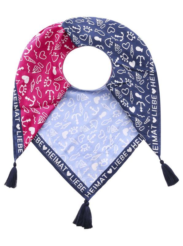 Zwillingsherz Damen Viereckstuch "Kleine Liebe Heimat" blau