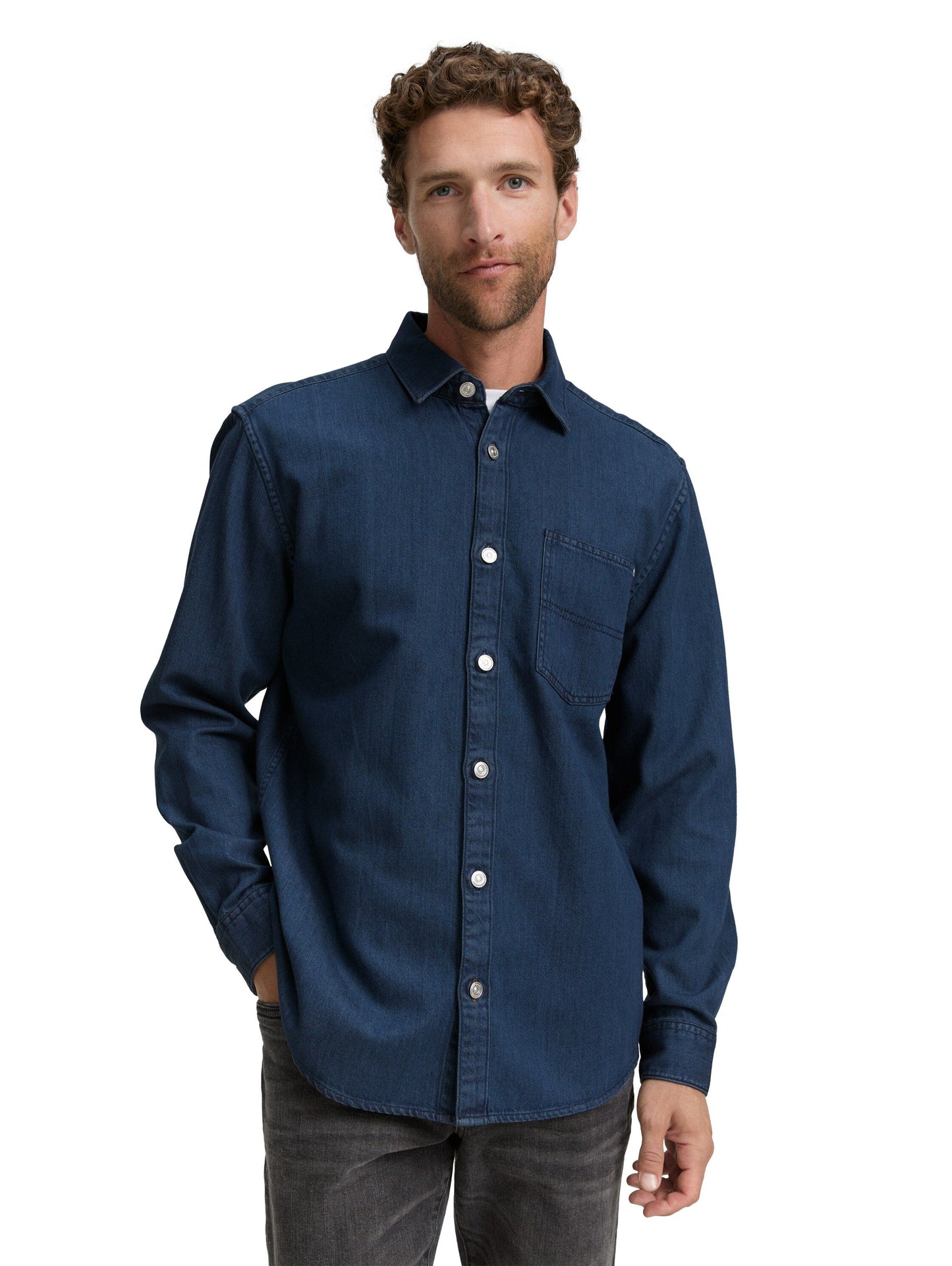 Tom Tailor Herren Hemd blau