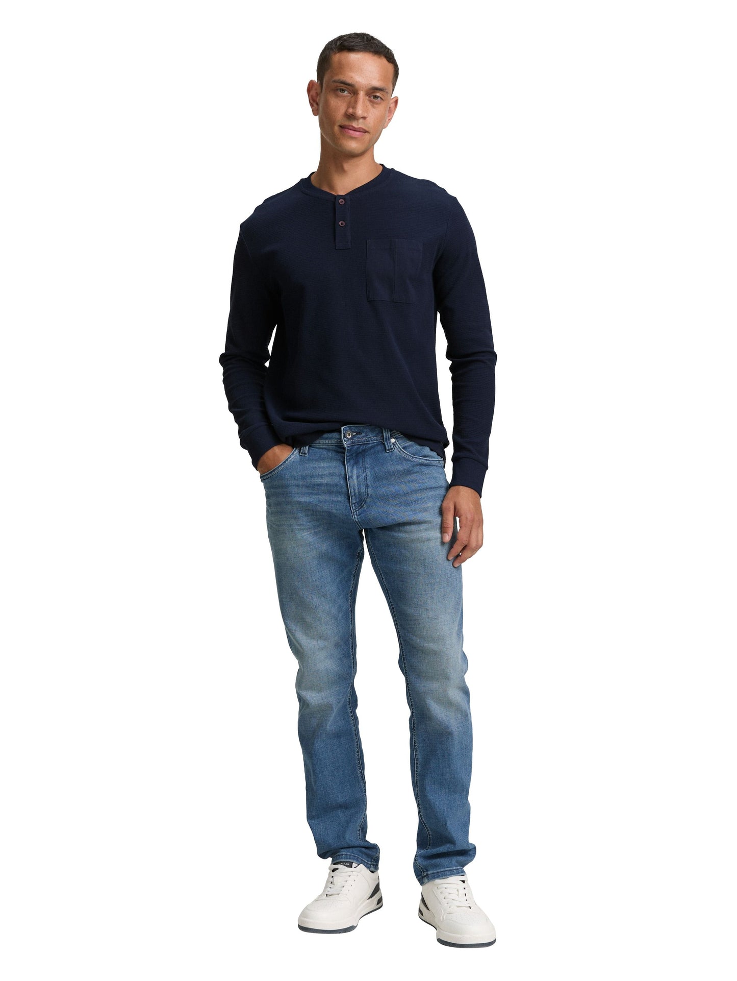 Tom Tailor Herren Langarmshirt blau