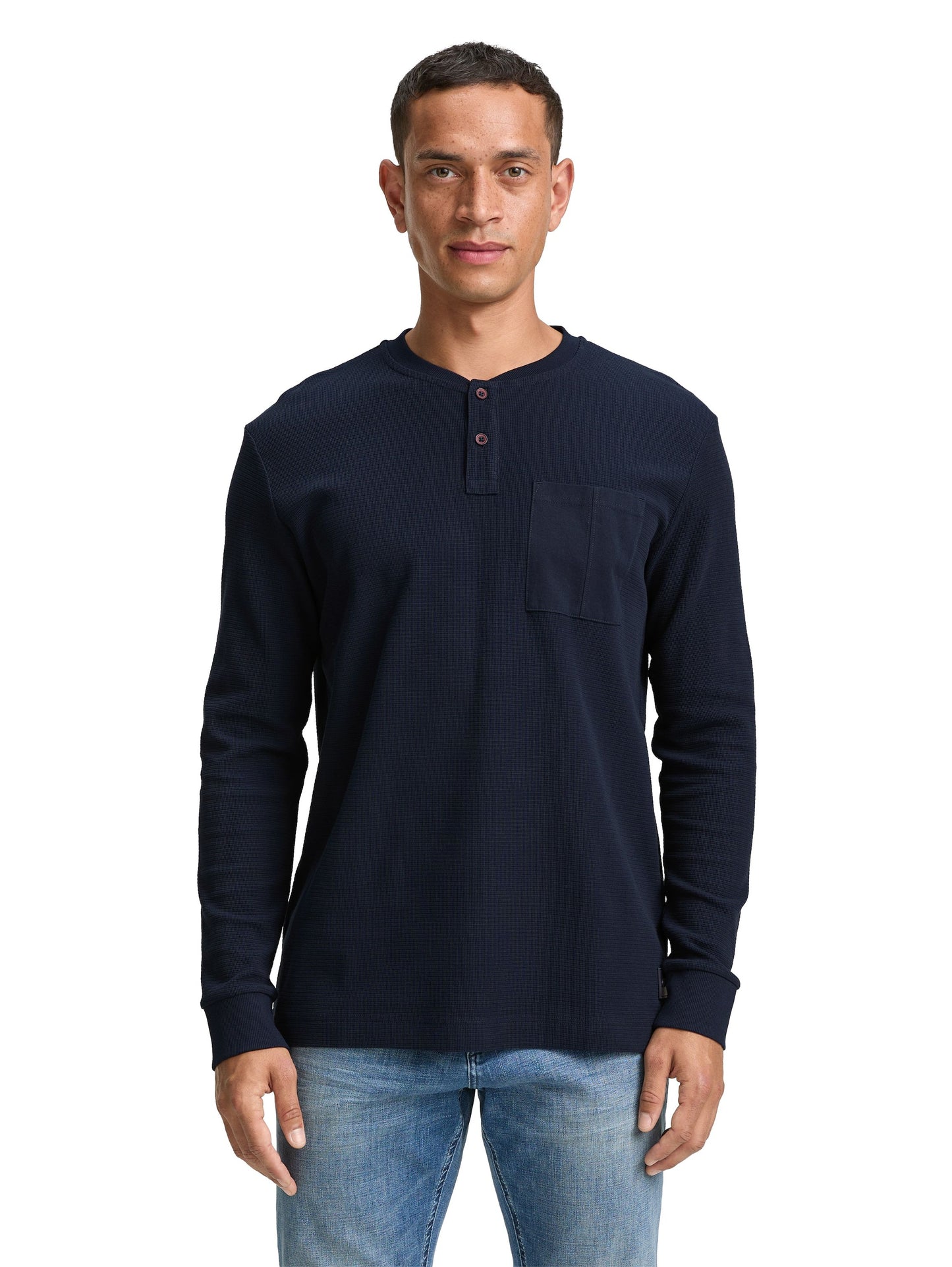 Tom Tailor Herren Langarmshirt blau