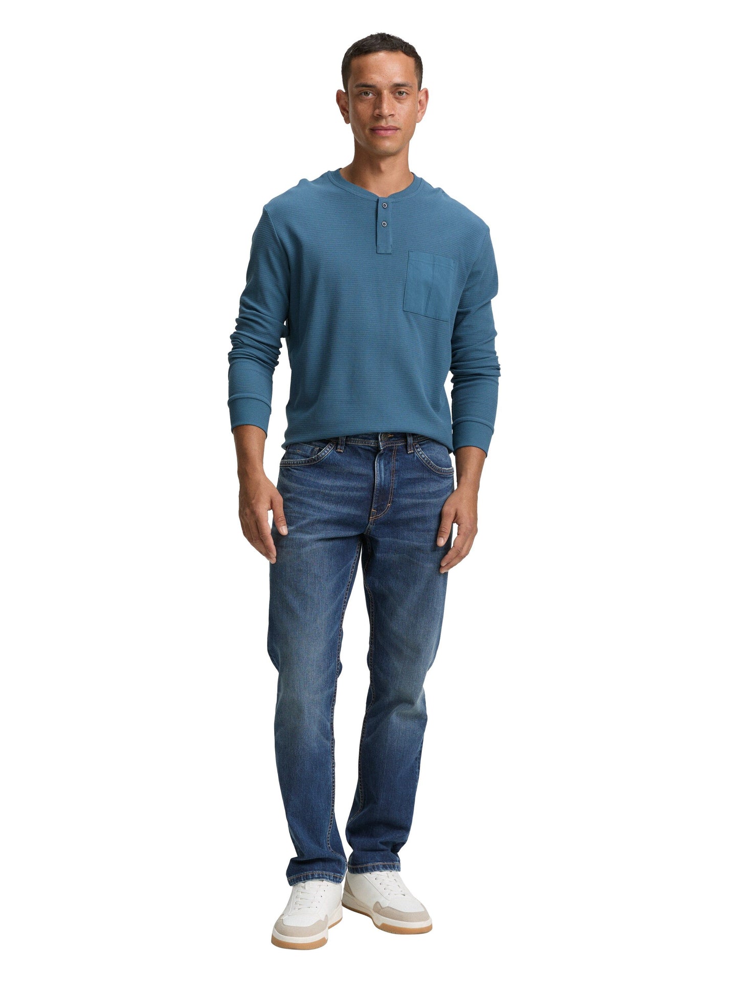 Tom Tailor Herren Langarmshirt blau