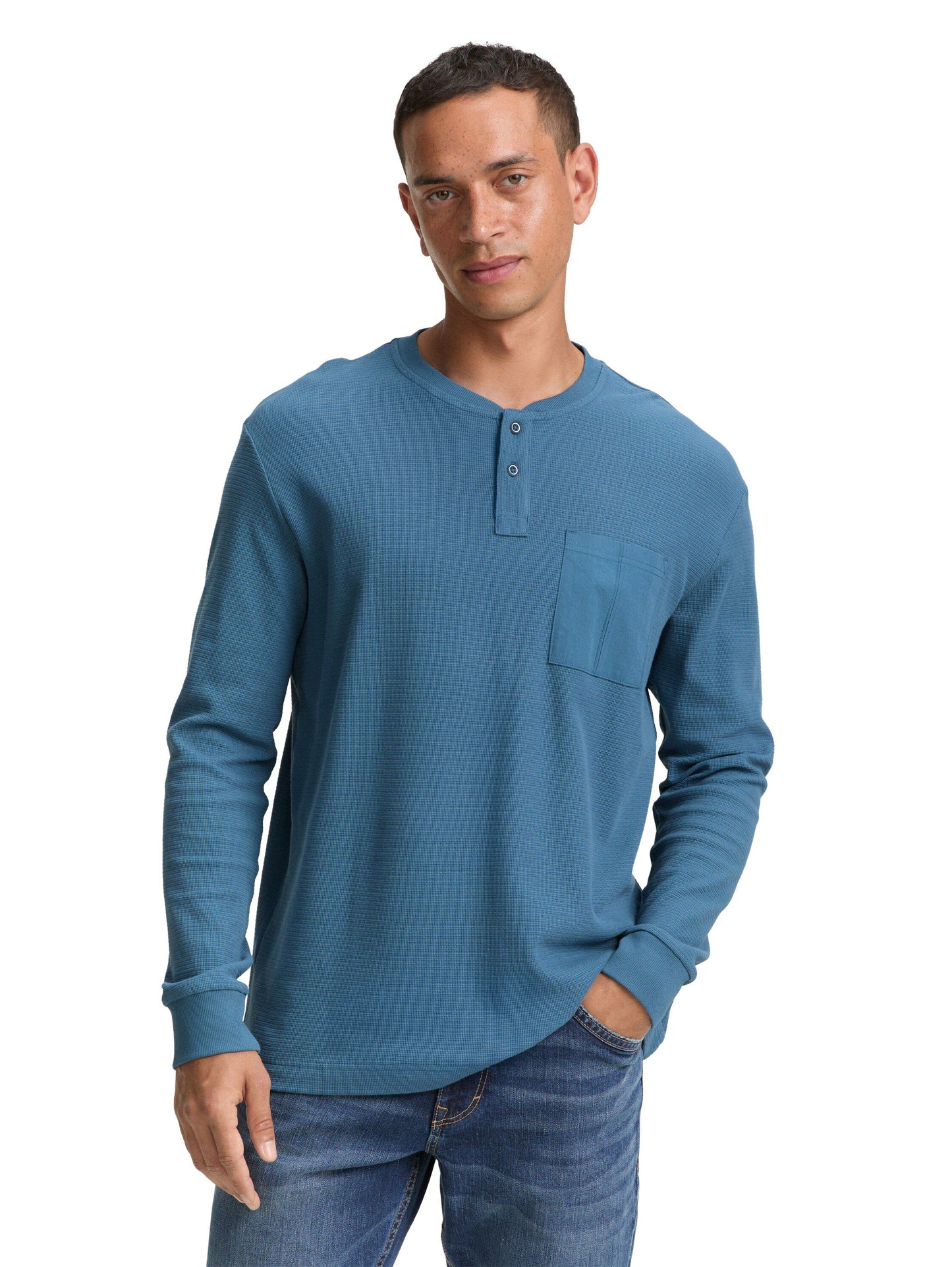 Tom Tailor Herren Langarmshirt blau
