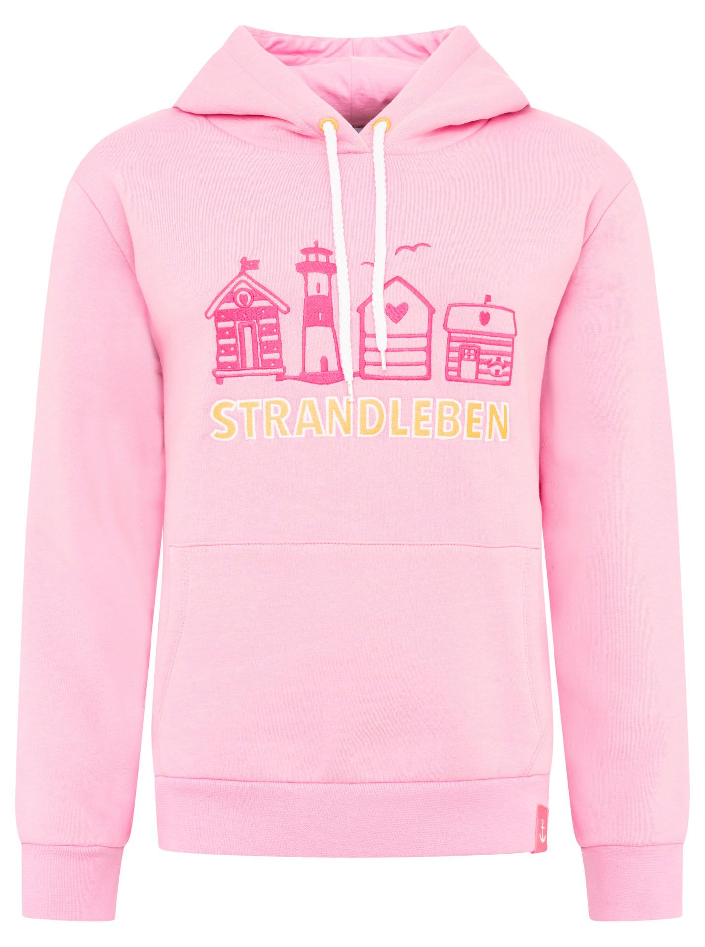 Zwillingsherz Damen Hoodie Strandleben rosa