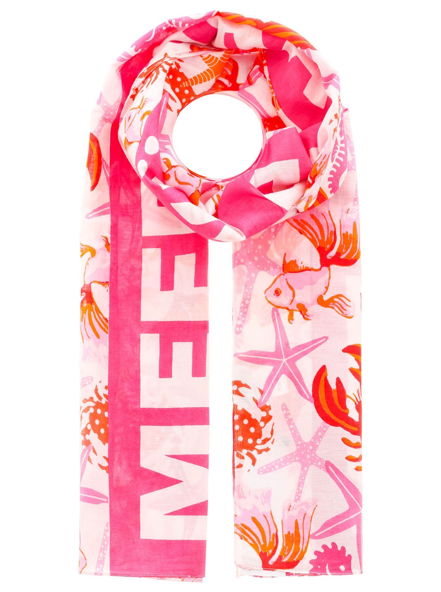 Zwillingsherz Damen Schal Meer Strand Küste pink