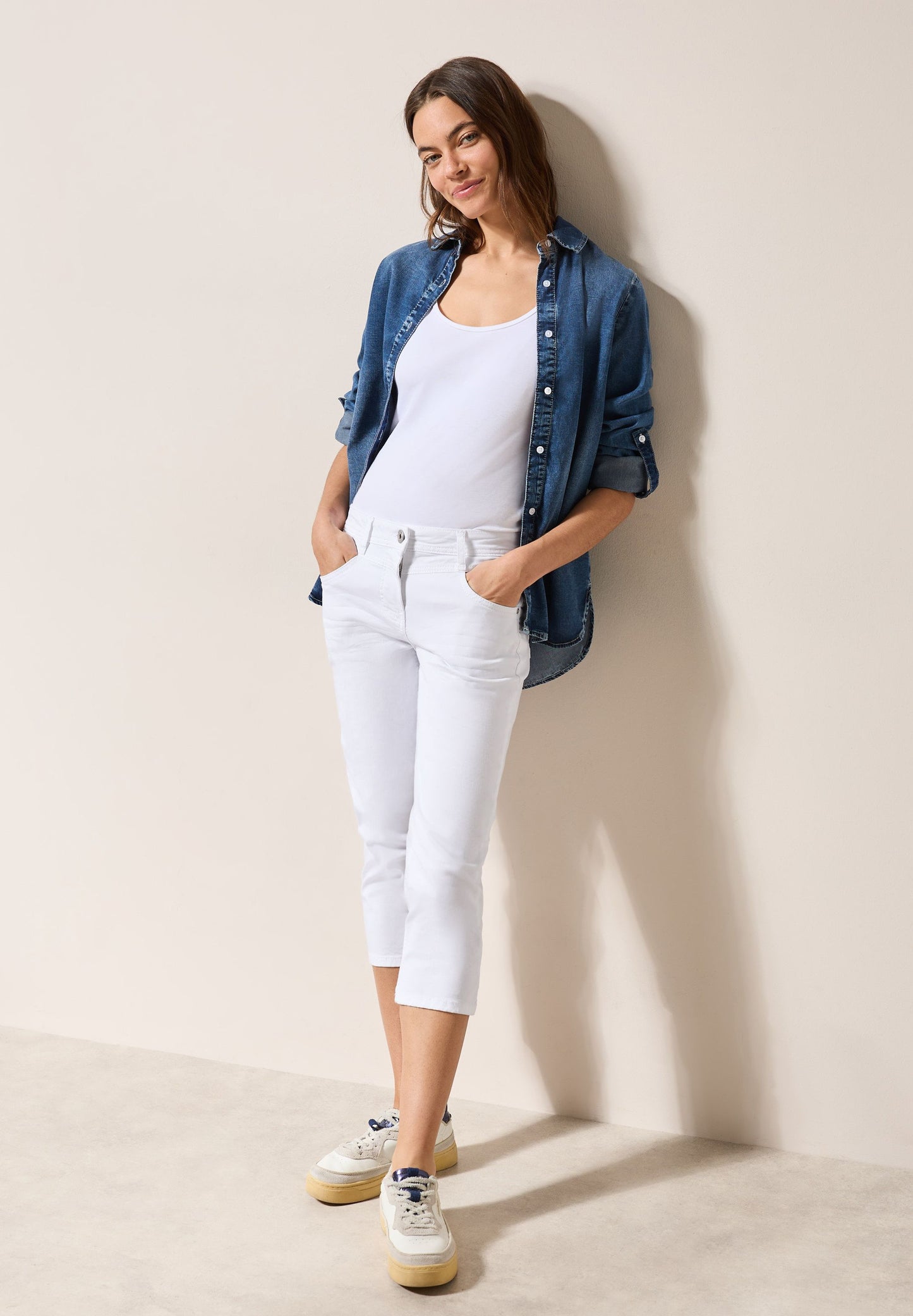 Cecil Damen 3/4 Jeans weiß