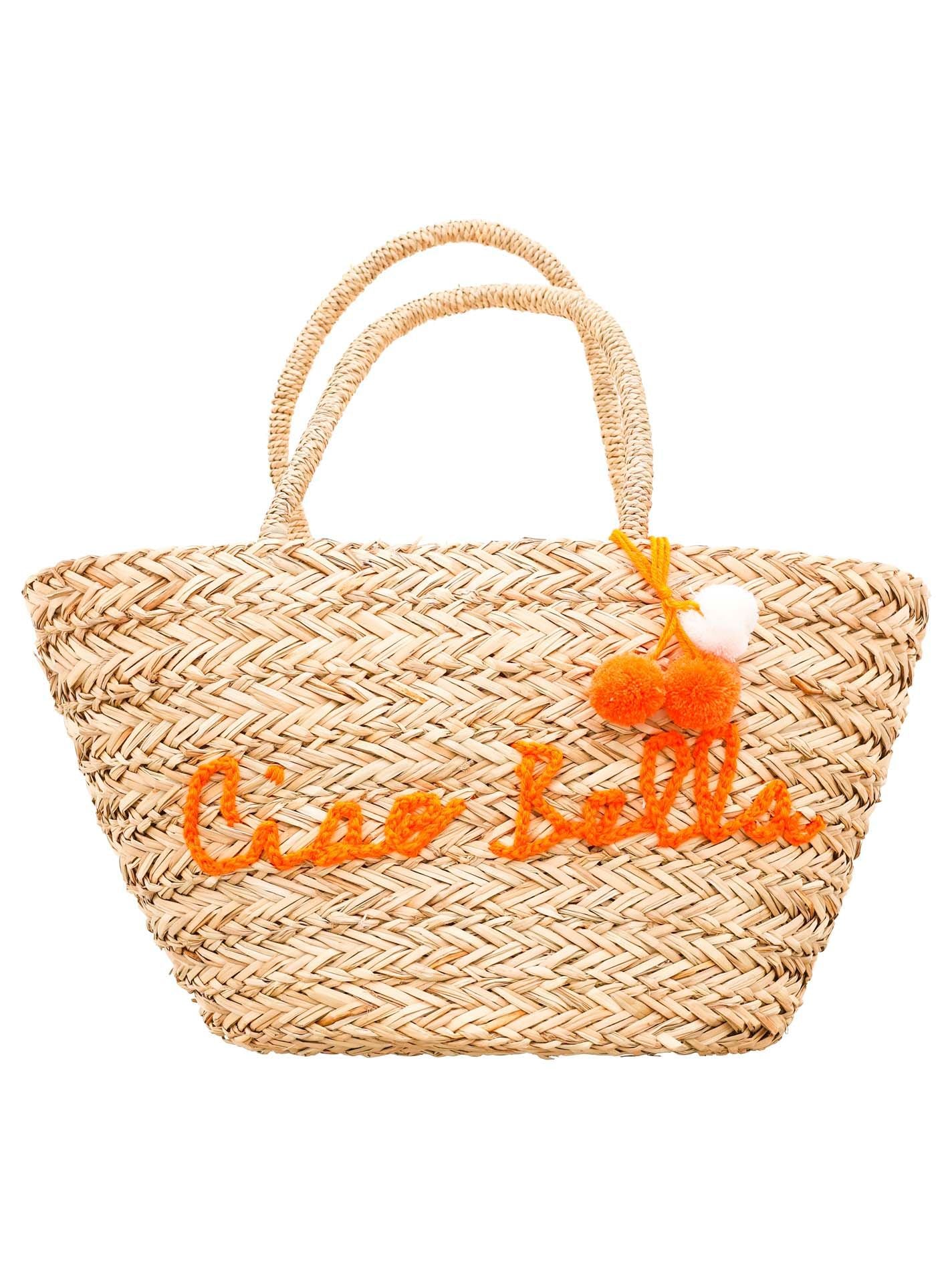 Zwillingsherz Strohtasche Ciao Bella orange