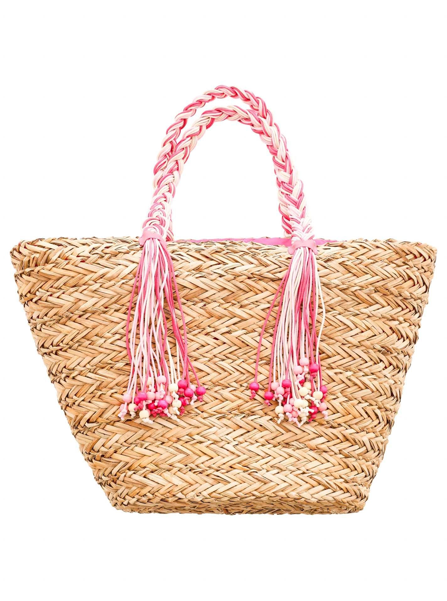 Zwillingsherz Strohtasche Neon Vibes pink