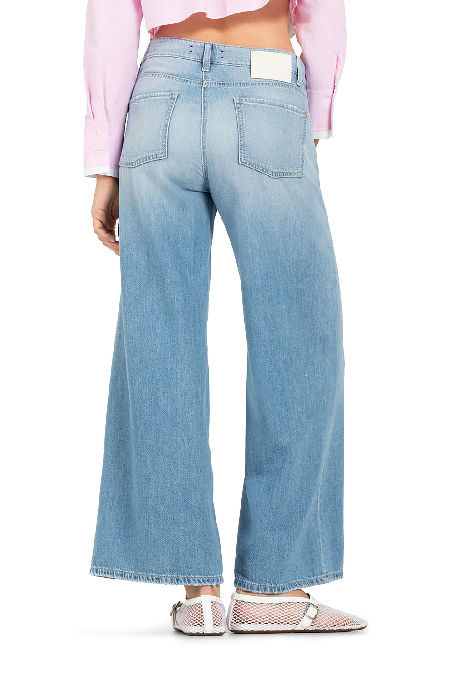 Cambio Damen Jeans Palazzo cropped blau