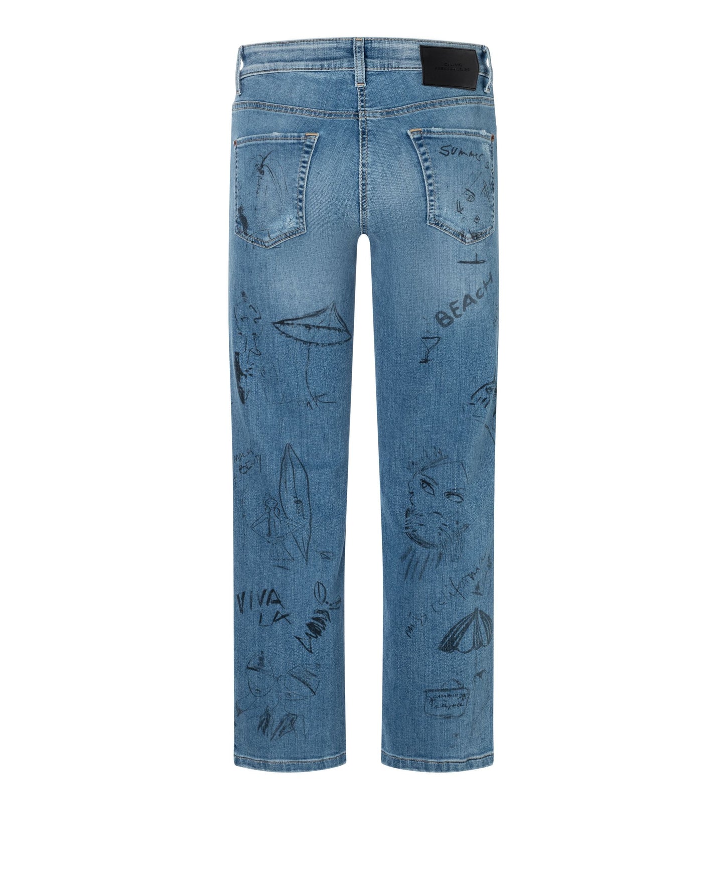 Cambio Damen Jeans Paris straight ancle blau