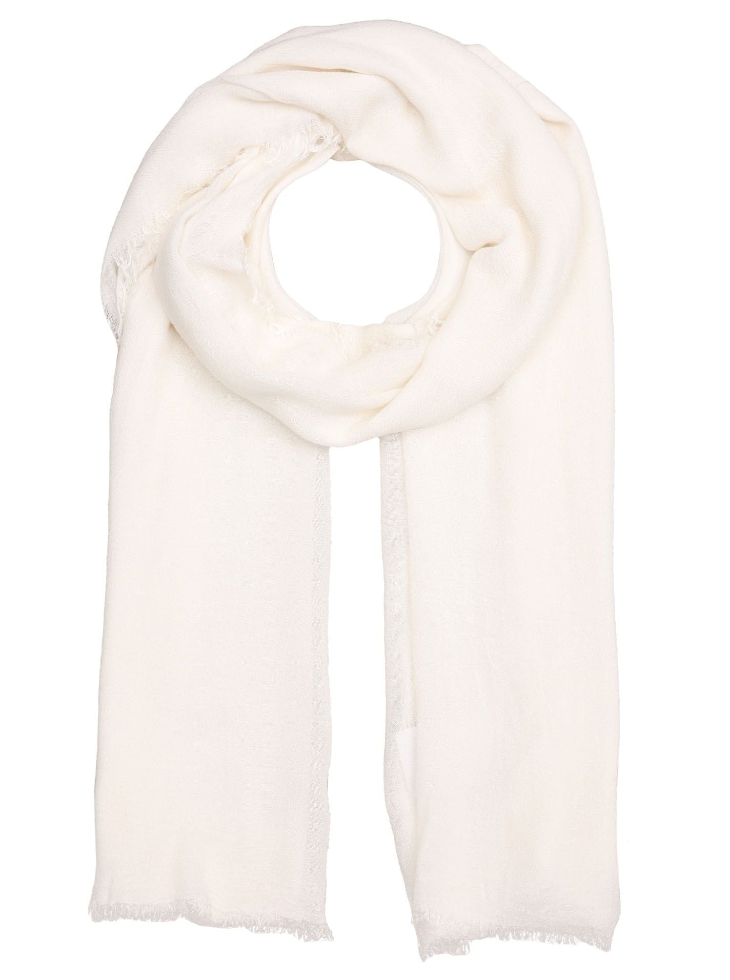 Zwillingsherz Damen Schal Bamboo Uni weiß