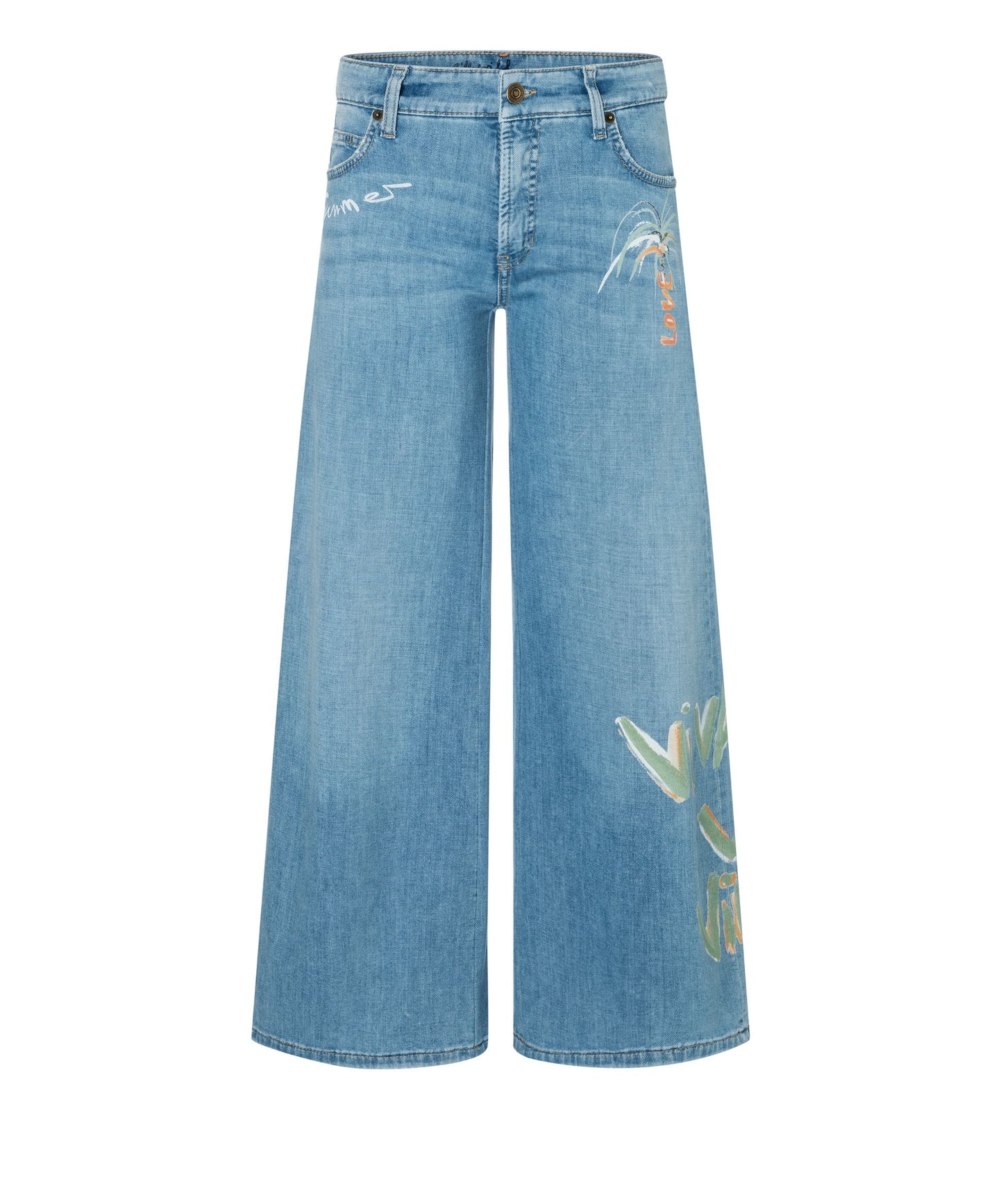 Cambio Damen Jeans Palazzo cropped 30 blau