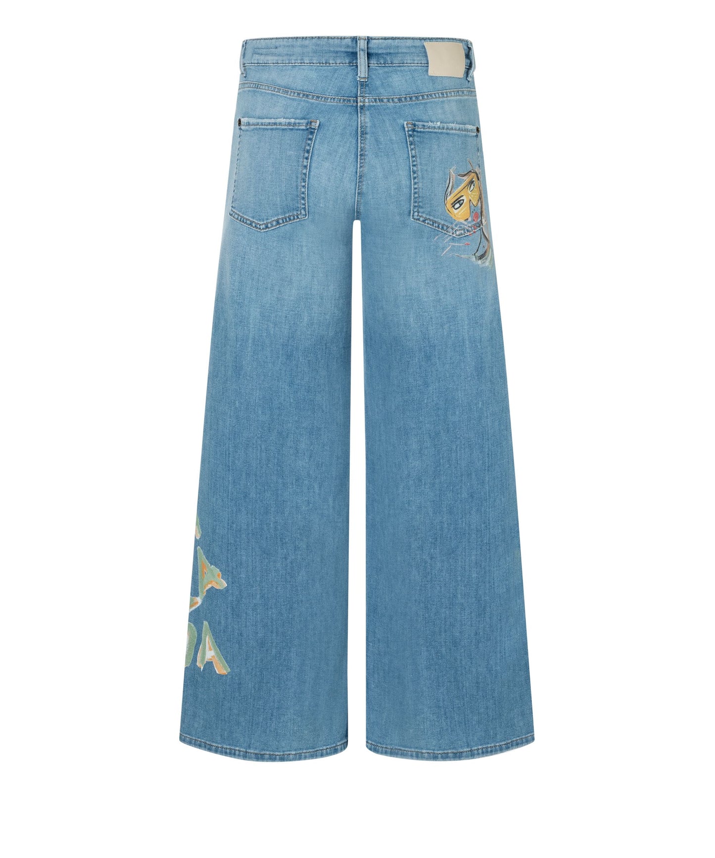 Cambio Damen Jeans Palazzo cropped blau