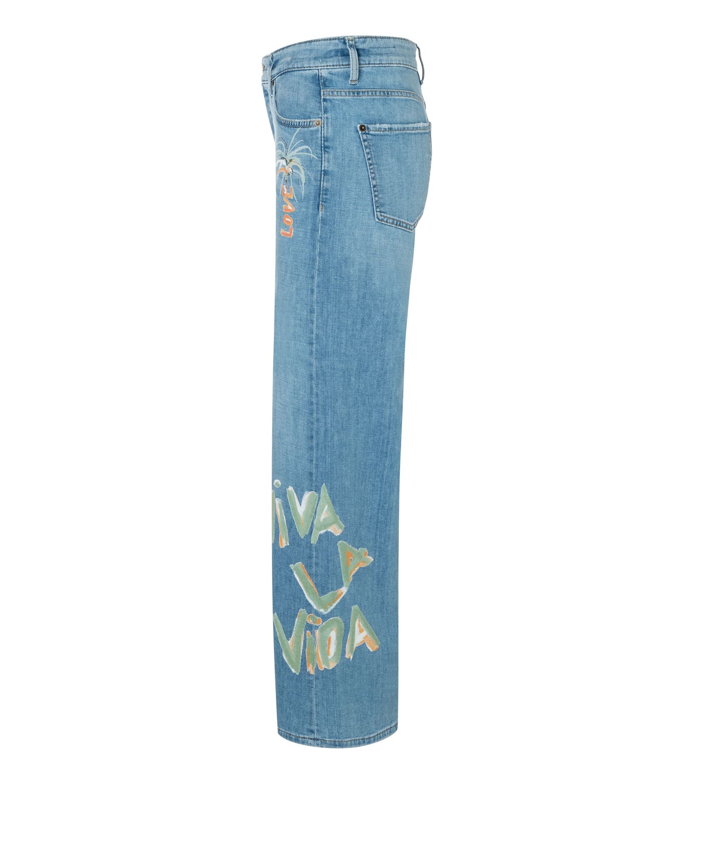 Cambio Damen Jeans Palazzo cropped blau