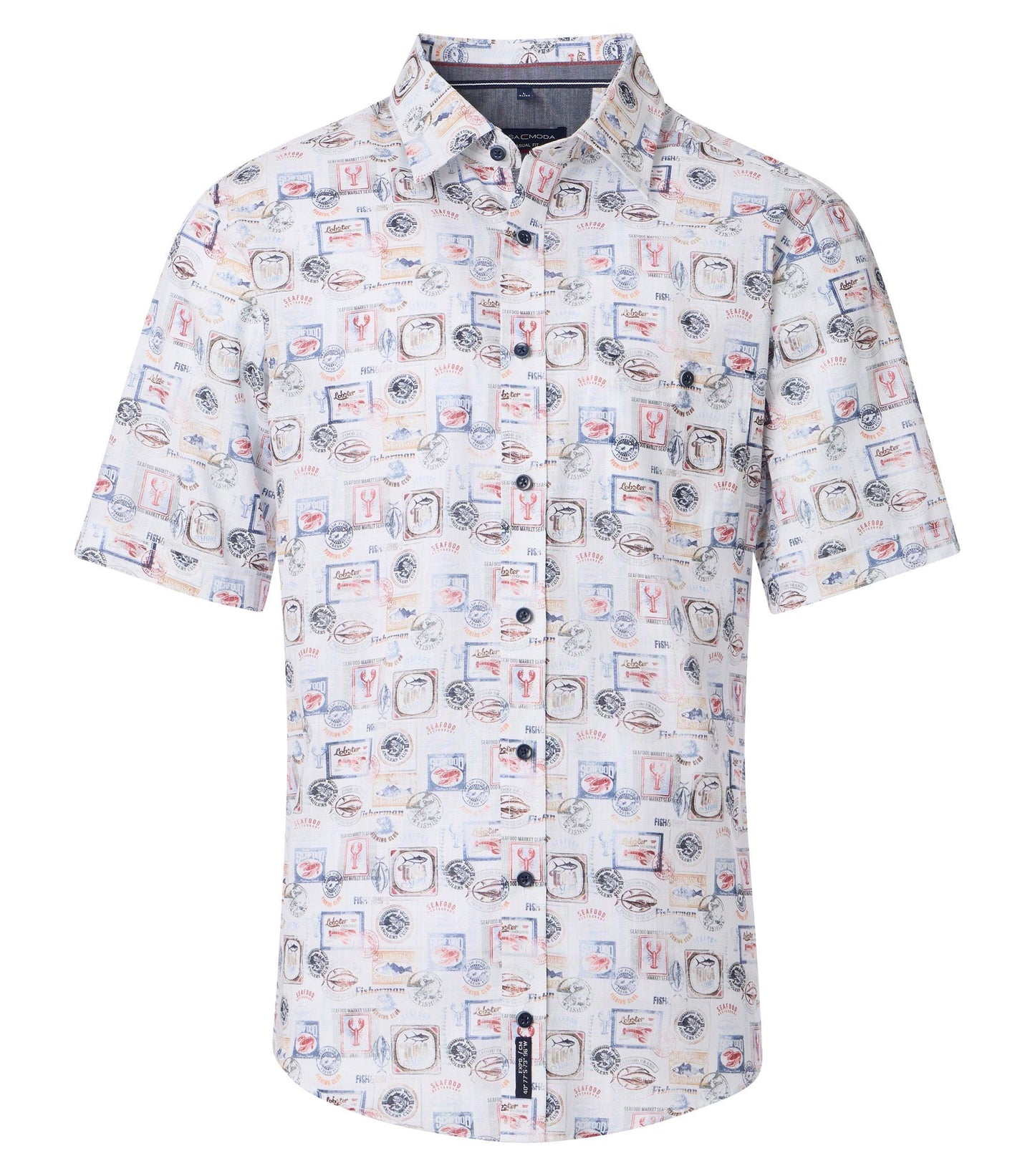 Casa Moda Herren Kurzarmhemd blau