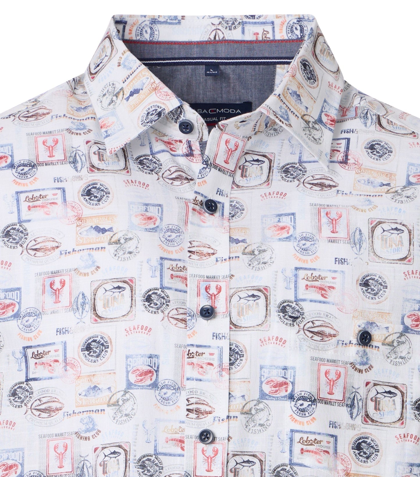 Casa Moda Herren Kurzarmhemd blau