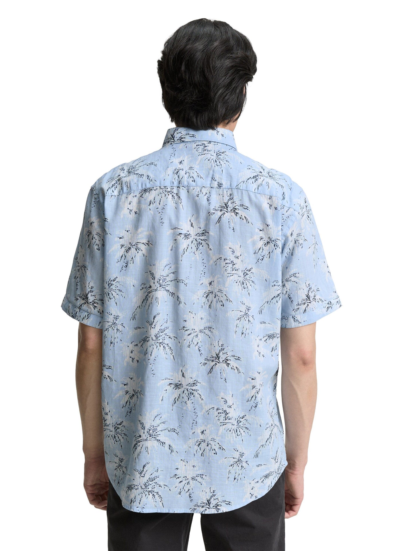 Tom Tailor Herren Kurzarmhemd blau