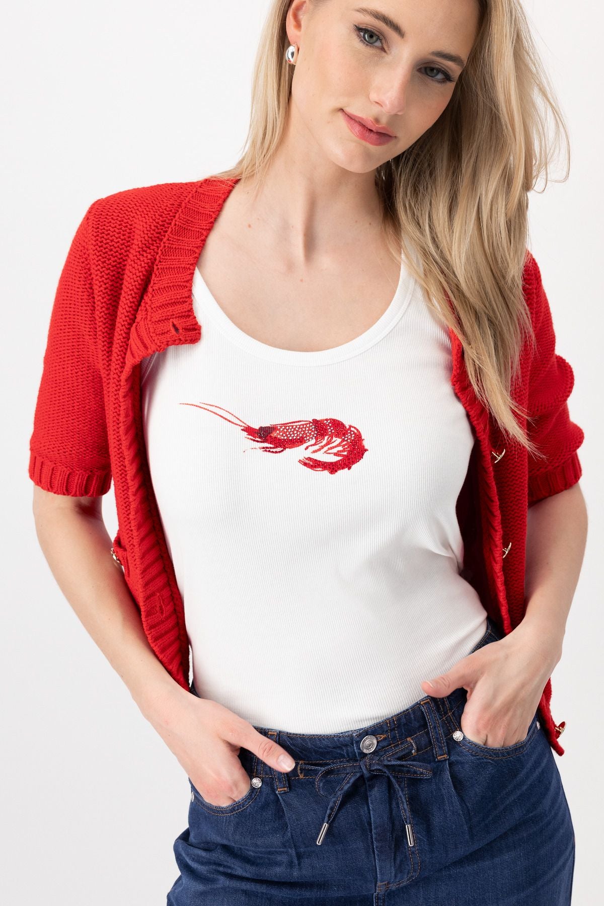 Monari Damen Top weiß