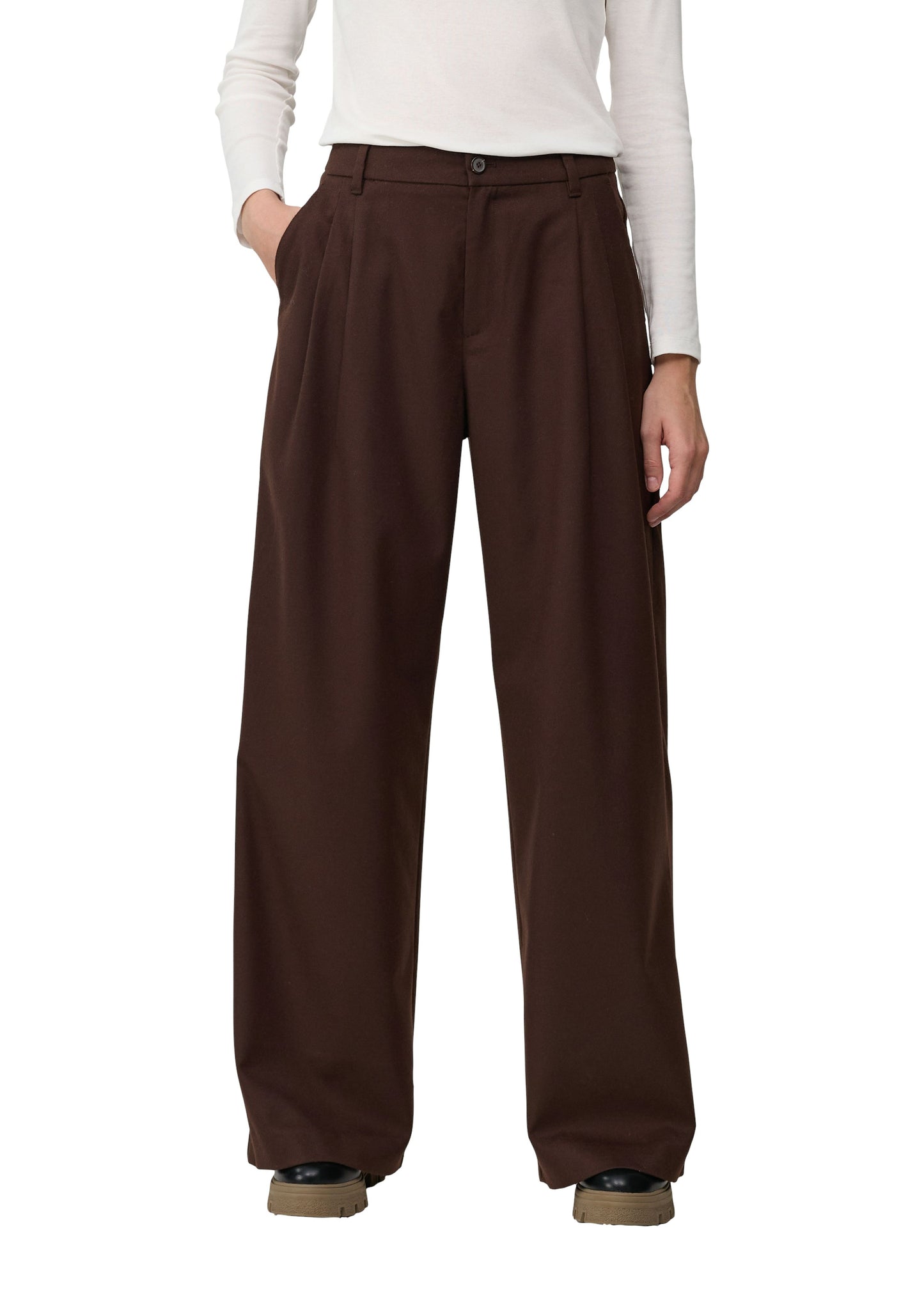 s.Oliver Damen Flanell-Hose braun