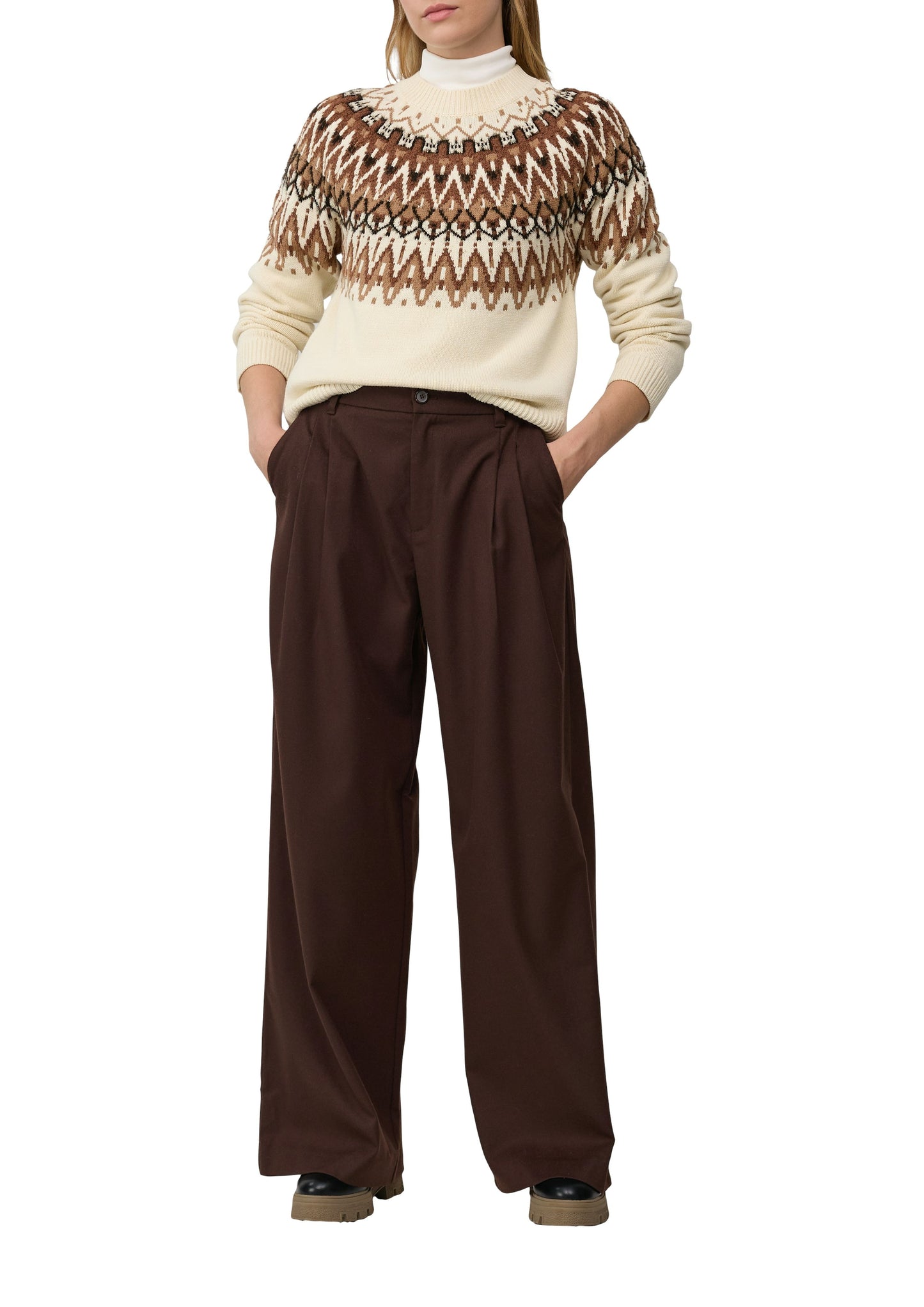 s.Oliver Damen Flanell-Hose braun