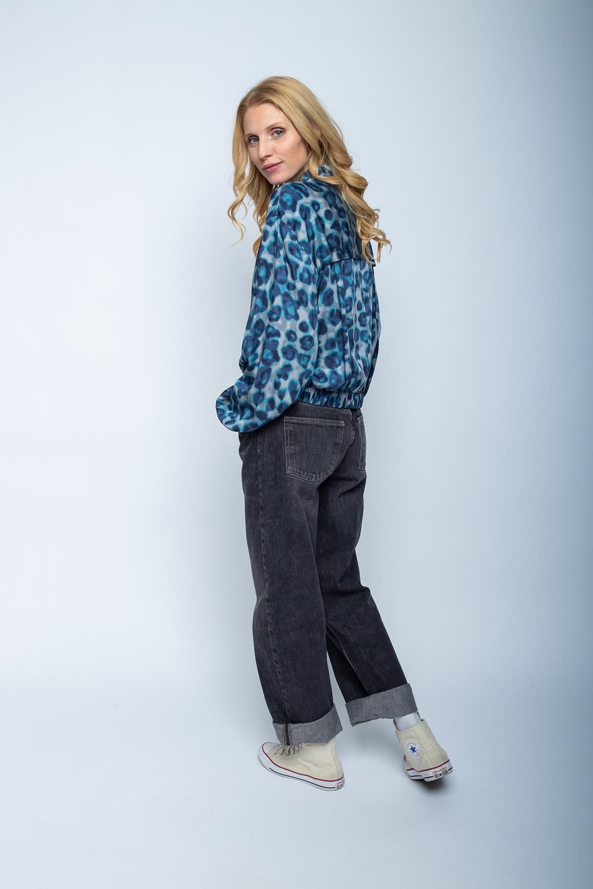 Emily van den Bergh Damen Bluse blau